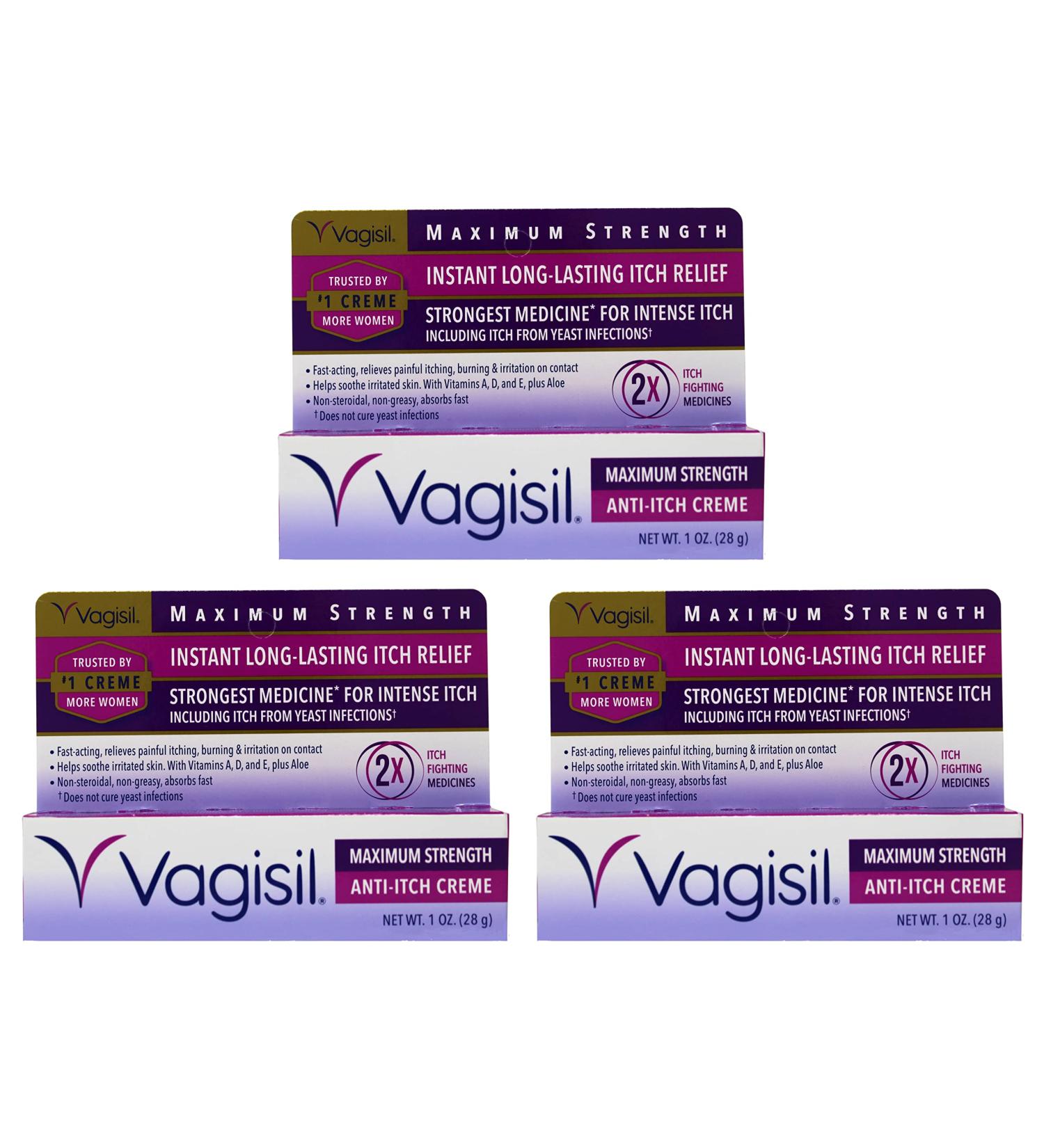 Vagisil Maximum Strength Anti-Itch Cream 1 oz (Pack of 3) - Fast Relief for Itching Discomfort & Irritation | Shop Internationally - Buy Online on GoSupps.com