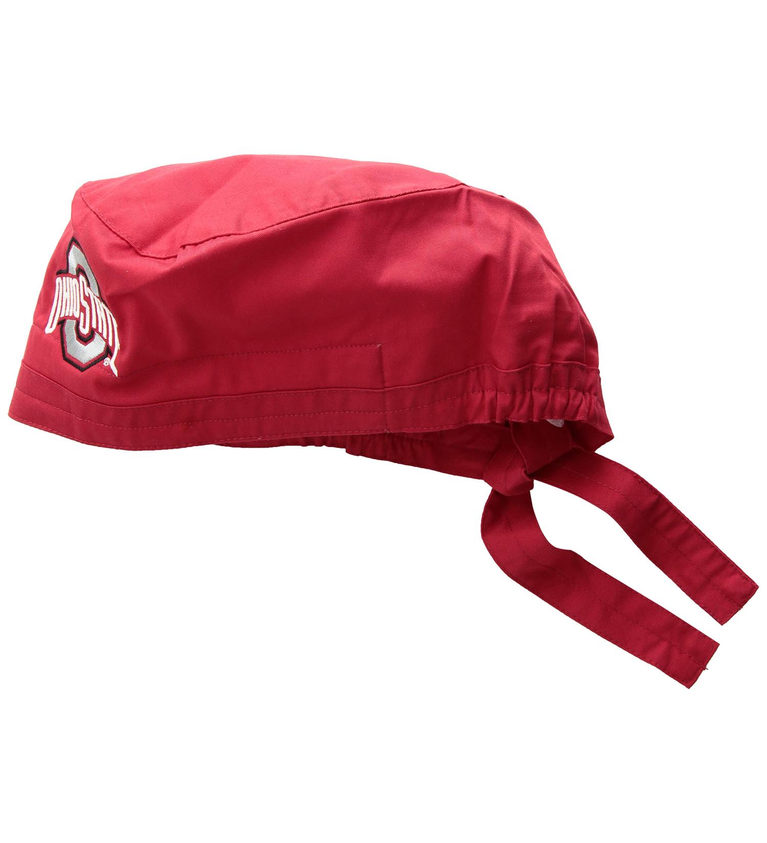WonderWink College Logo Scrub Cap One Size Ohio State Red
