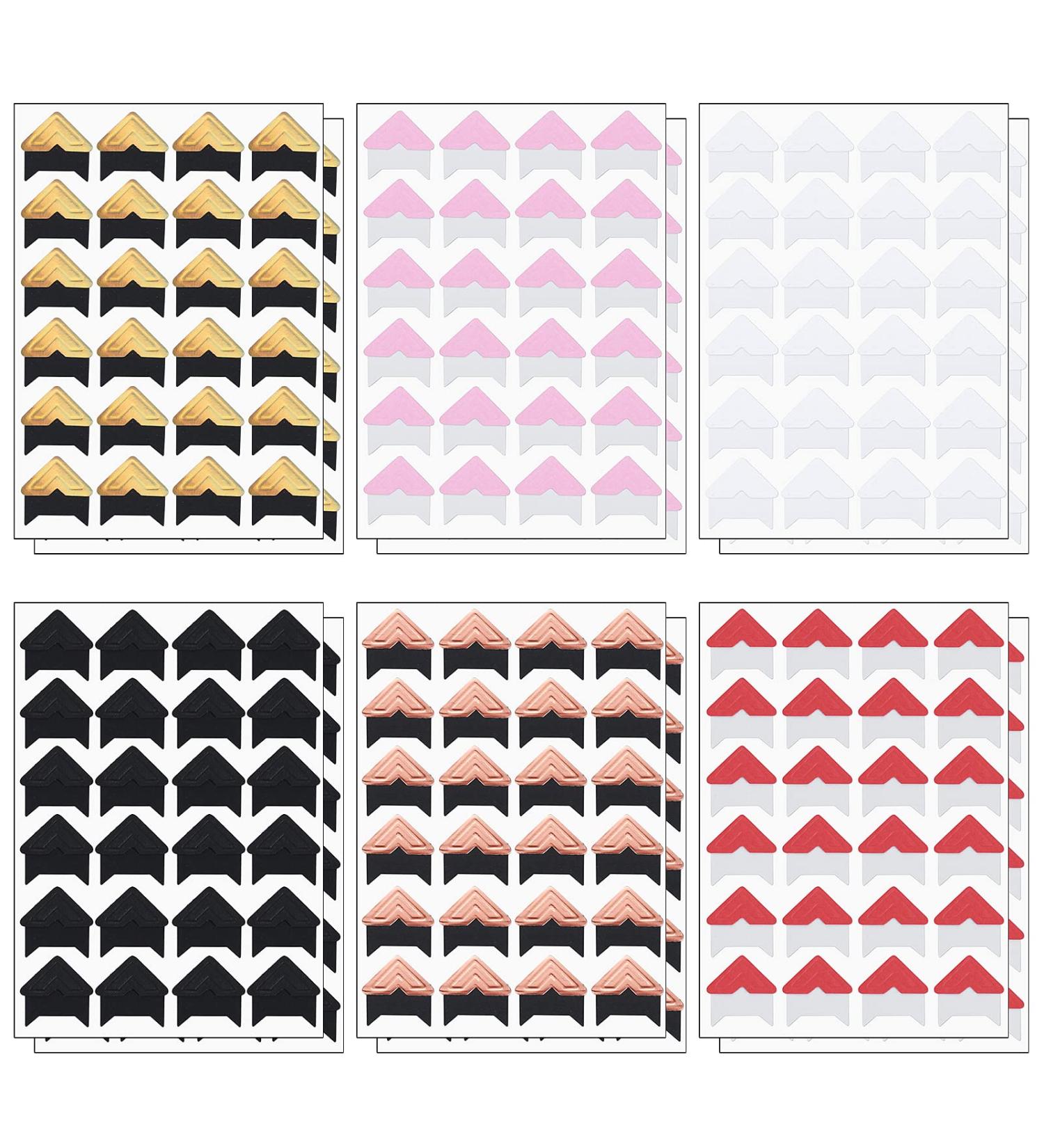 6 Colors 12 Sheets Adhesive Corners for Photos Picture Corners Acid Free Self Adhesive Photo Corners  Self Adhesive Corners Stickers Photo Mounting Corners for DIY Scrapbook Photo Album Journal - Buy Online on GoSupps.com