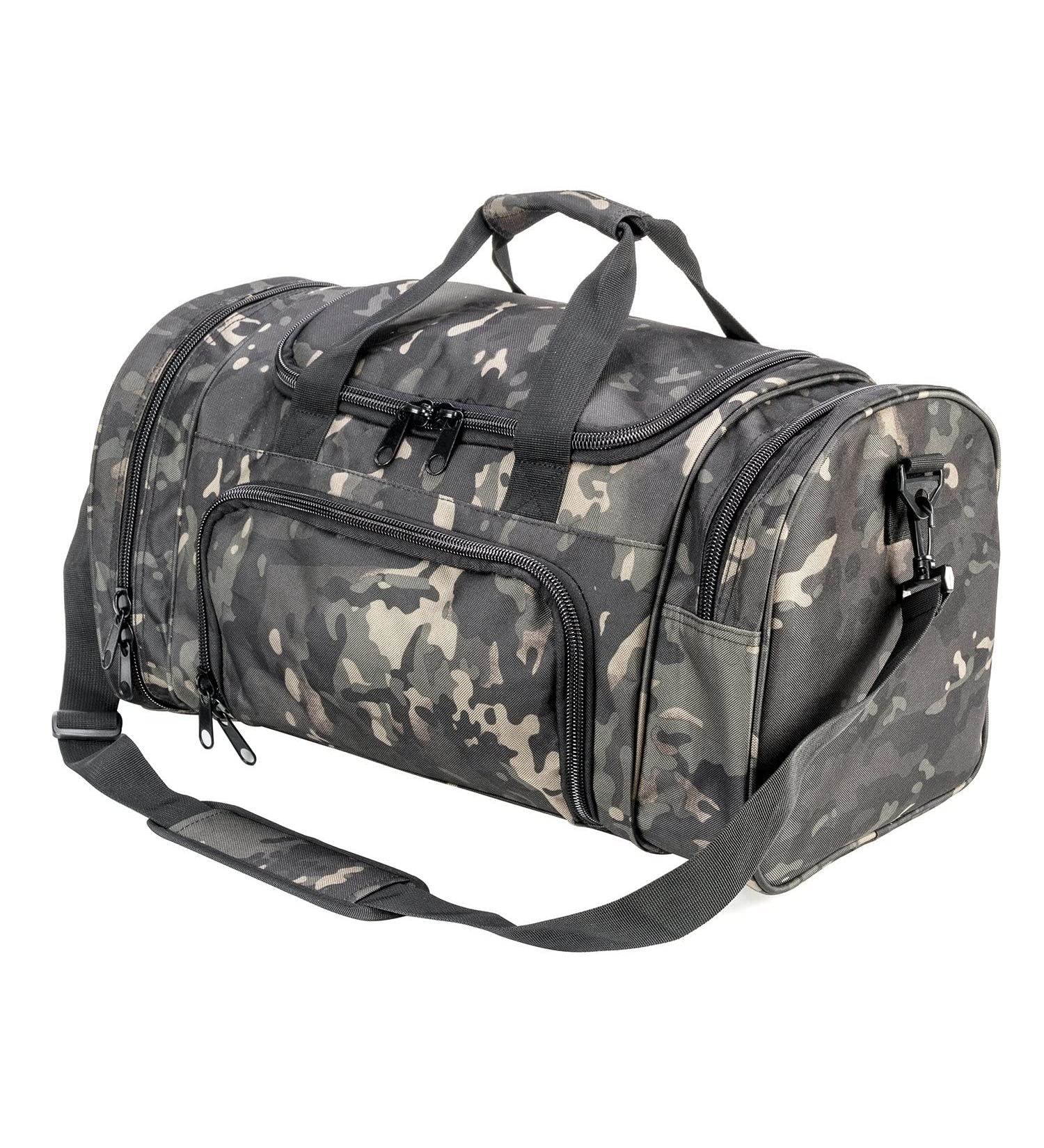 PANS Military Waterproof Duffel Bag with Shoes Compartment - Black Multicam | Tactical Outdoor Gym Bag for Sports Travel & Camping - Buy Online on GoSupps.com