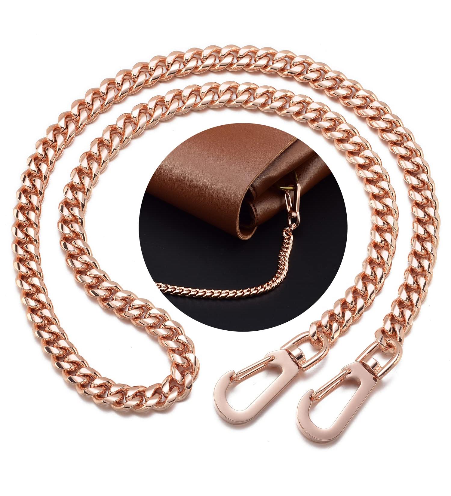 Jxlepe Rose Gold Stainless Steel 8mm DIY Belt for Purse Shoulder Crossbody Hand Bag Accessories Replacement with Solid Buckles 40" Rose Gold - Buy Online on GoSupps.com