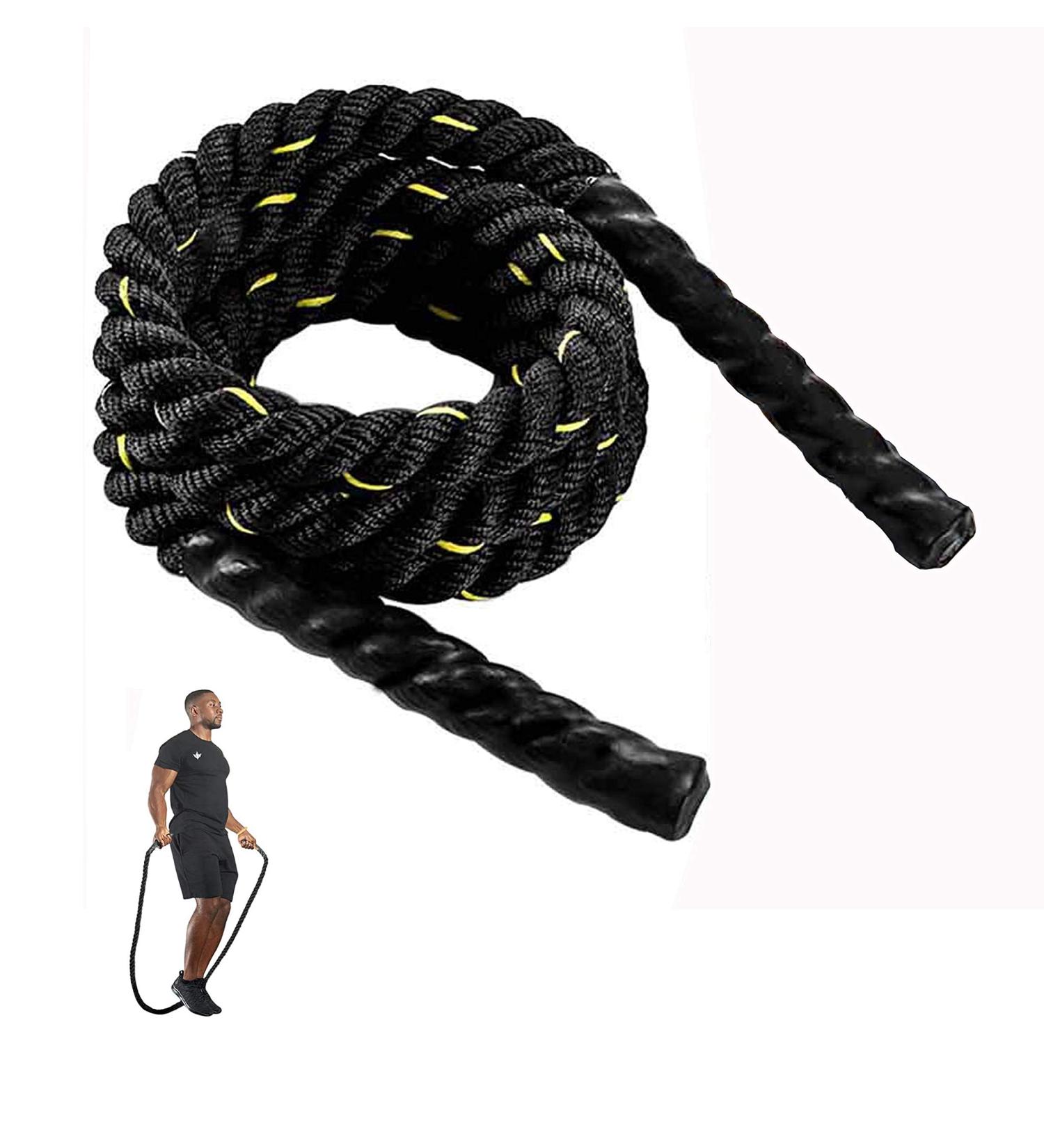 TONYKO Heavy Weighted Jump Rope for Total Body Workouts - Improve Strength and Build Muscle - Black (1in10ft) - Buy Online on GoSupps.com