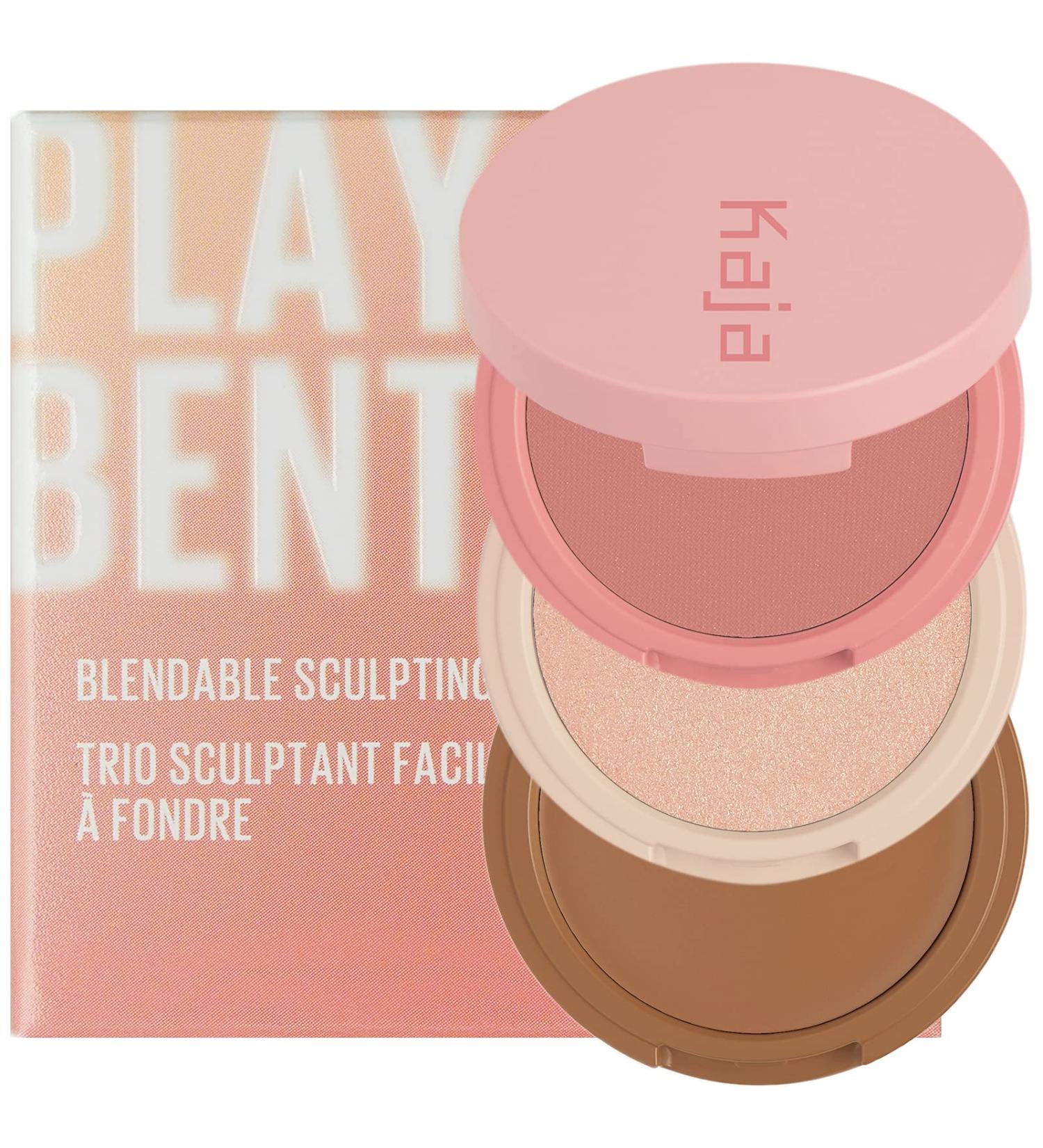 Kaja 3-in-1 Sculpting Trio Play Bento | Powder Blusher, Highlighter & Cream Bronzer - 01 Butter Up | Fair Complexions - Buy Online on GoSupps.com