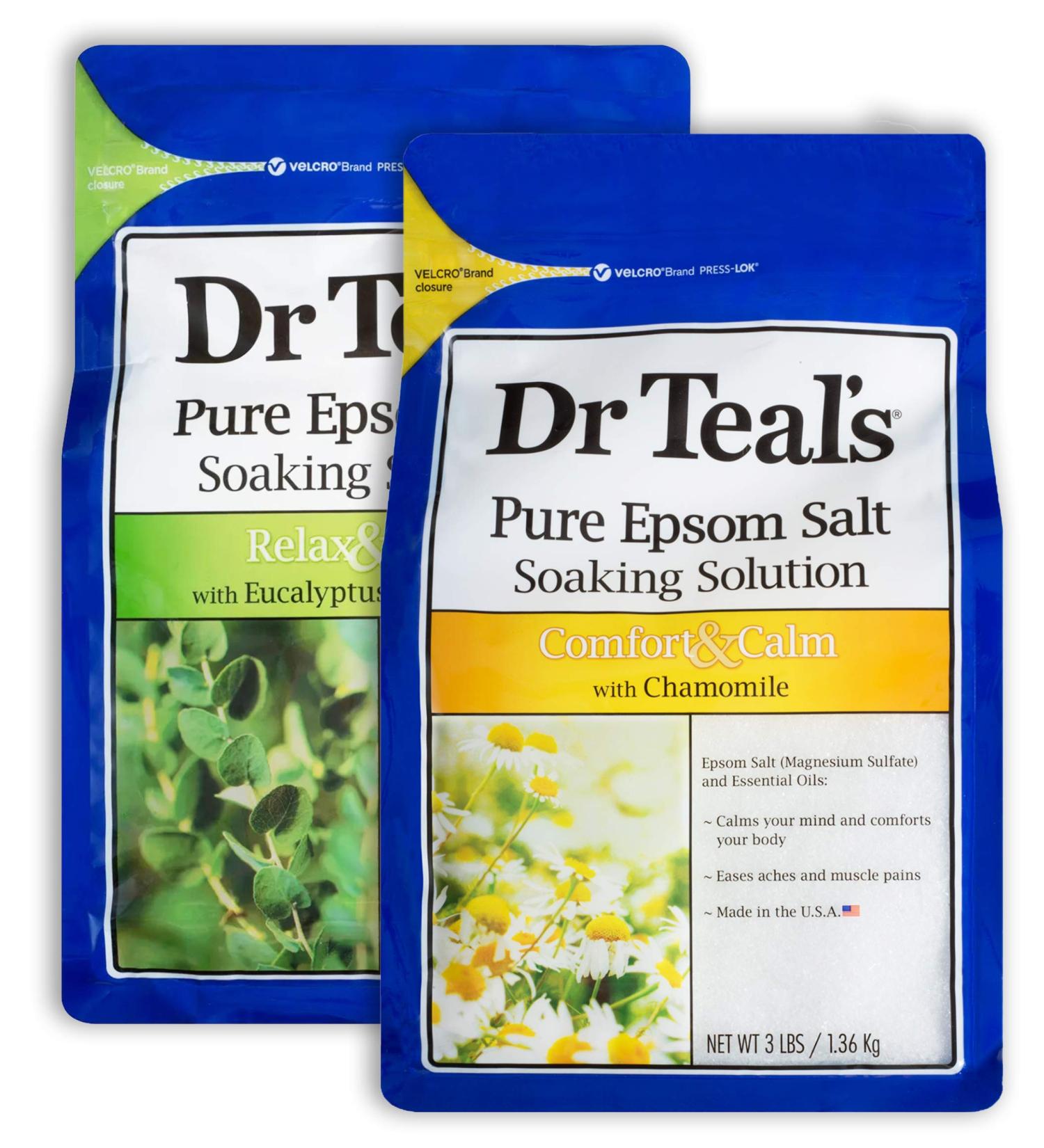 Dr. Teal's Eucalyptus & Spearmint Epsom Salt Gift Set - 6 lbs Total for Relaxation & Relief at Home - Buy Online on GoSupps.com