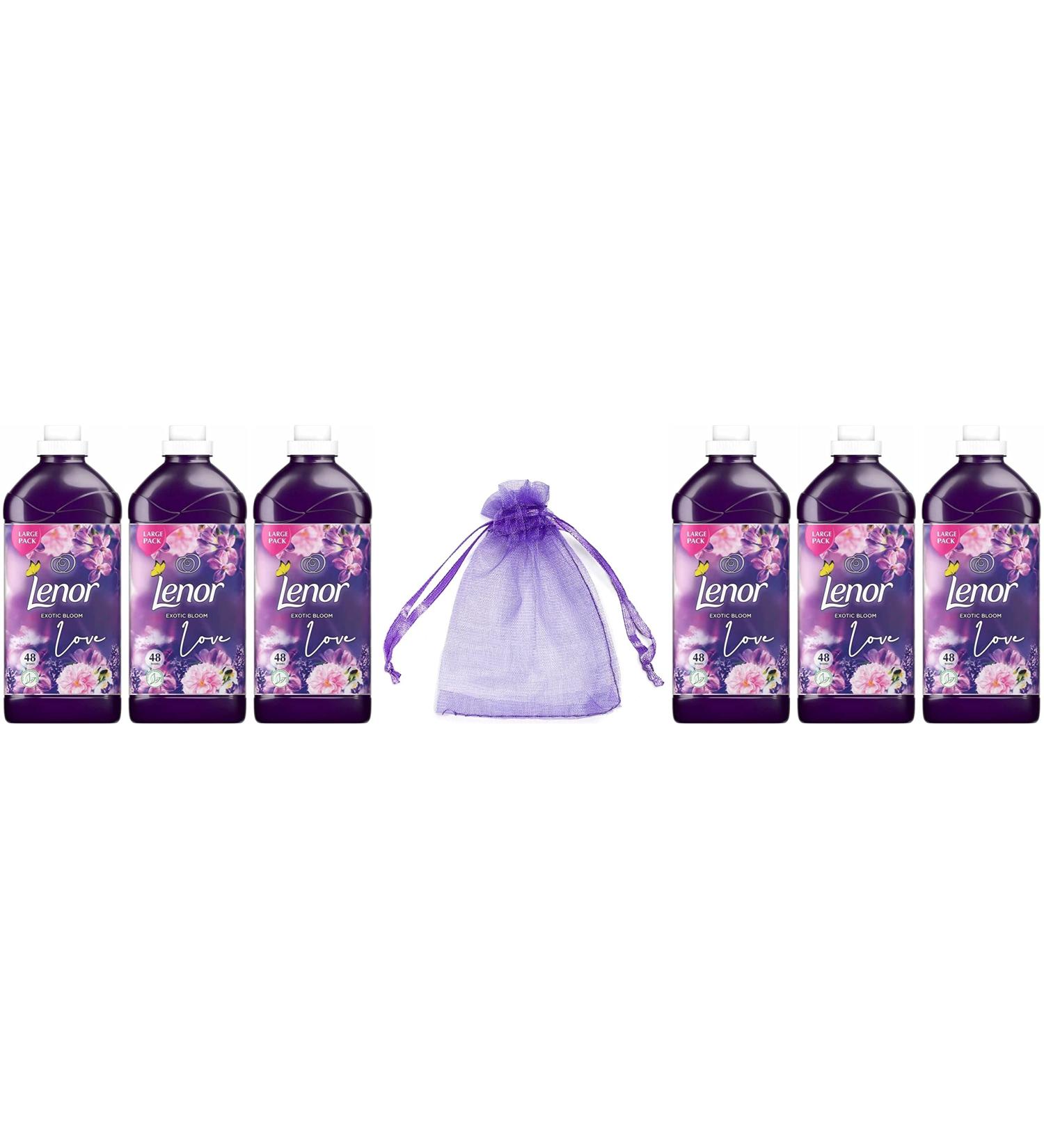 Lenor Fabric Conditioner 48 Washes 1.68 L Exotic Bloom Scent 6Pk + Our Gift for You - Organza Bag Size: 9 x 7 x 0.1 cm - Buy Online on GoSupps.com