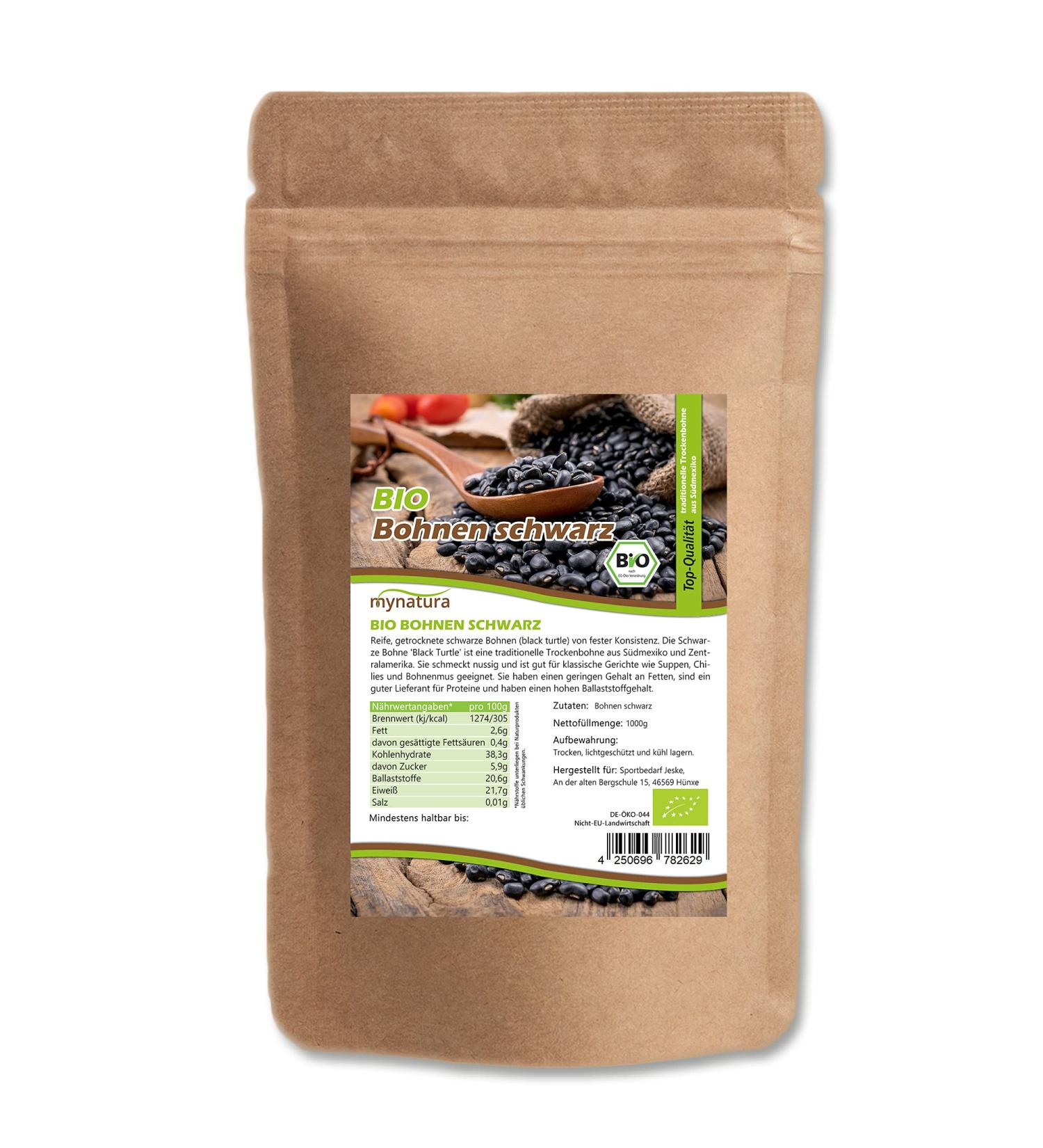 Mynatura Organic Black Beans (2000g) - Dried Legumes Natural & Healthy Cooking Ingredients - Buy Online on GoSupps.com