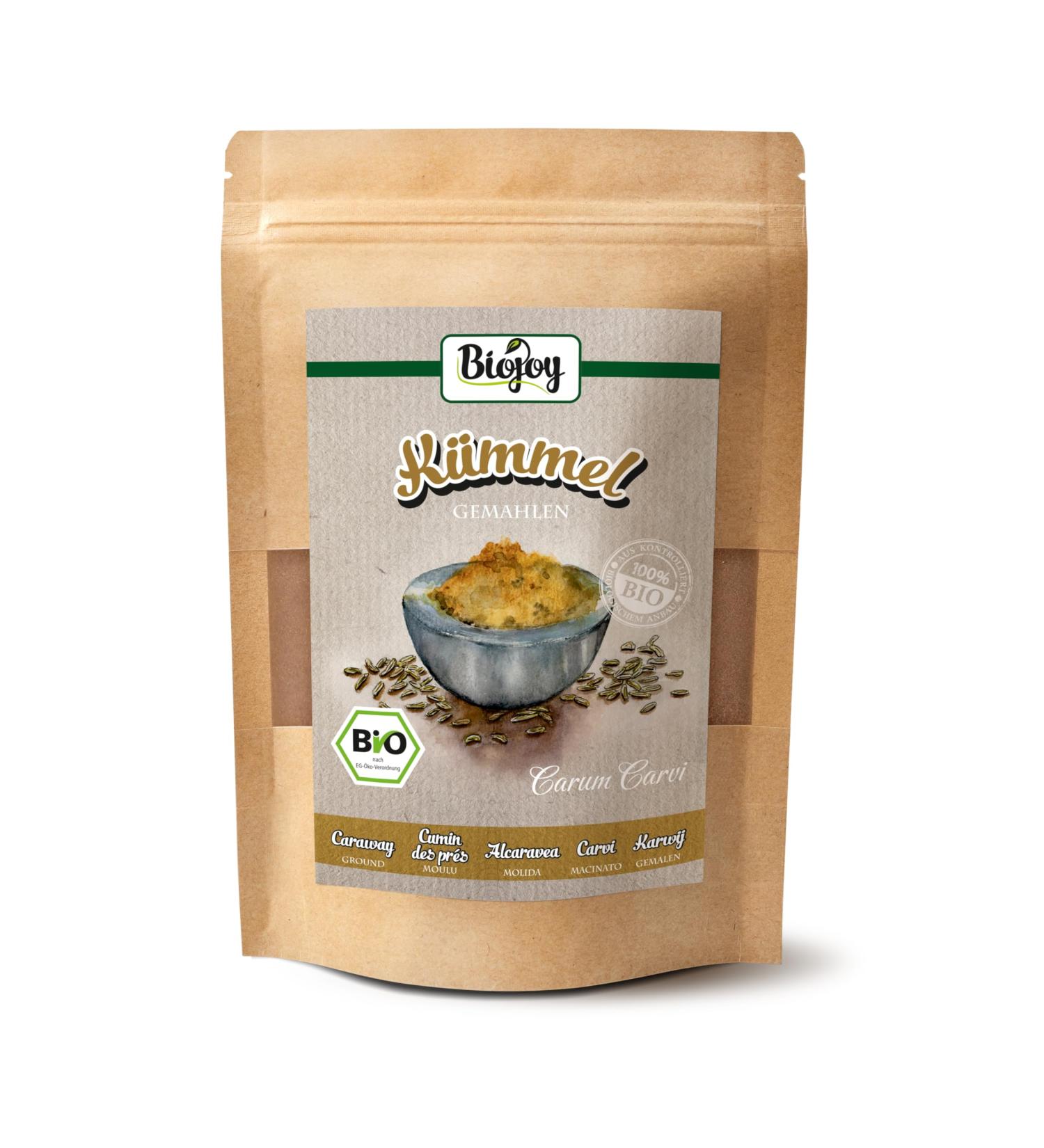Biojoy ORGANIC Caraway Ground Powder (250g) | Pure Carum Carvi - No Additives - International Shipping Available - Buy Online on GoSupps.com