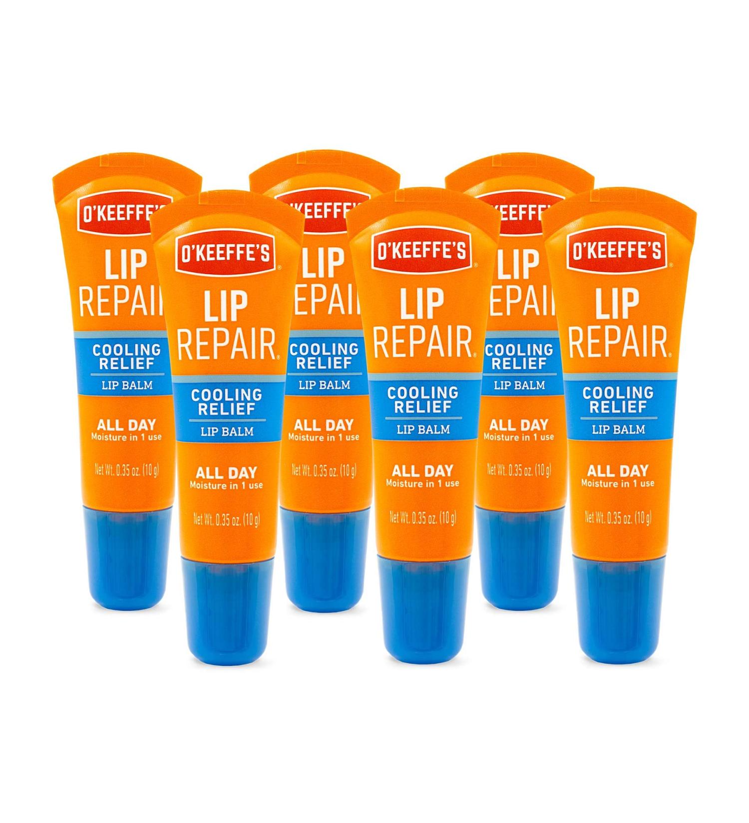 O'Keeffe's Cooling Relief Lip Repair Lip Balm .35oz Tube (Pack of 6) | For Dry, Cracked Lips - Buy Online on GoSupps.com