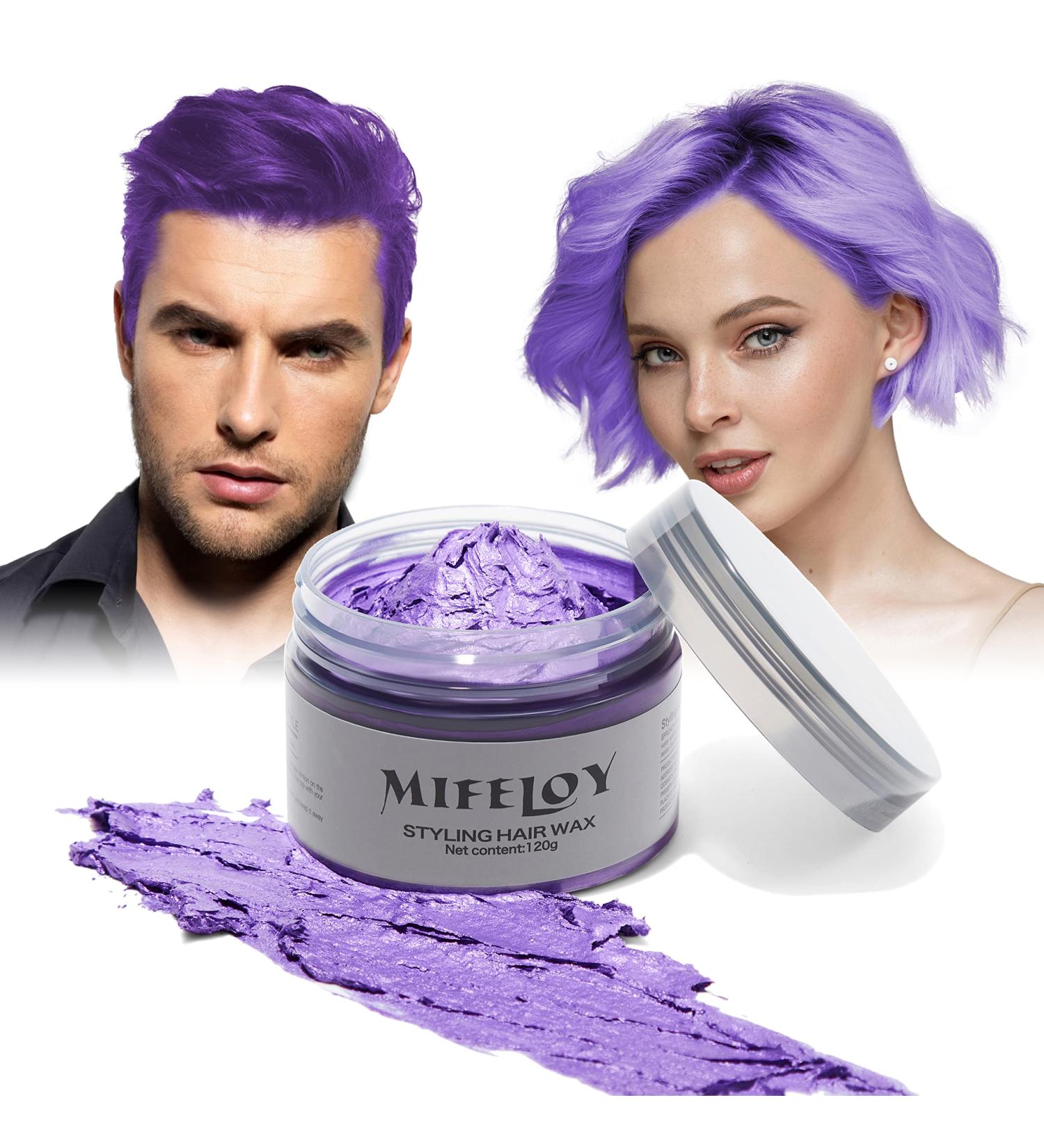 Violet Hair Tint - Temporary Hair Color Cream for Men & Women | 4.23 oz Instant Styling Wax | Perfect for Party Cosplay & Halloween - Buy Online on GoSupps.com