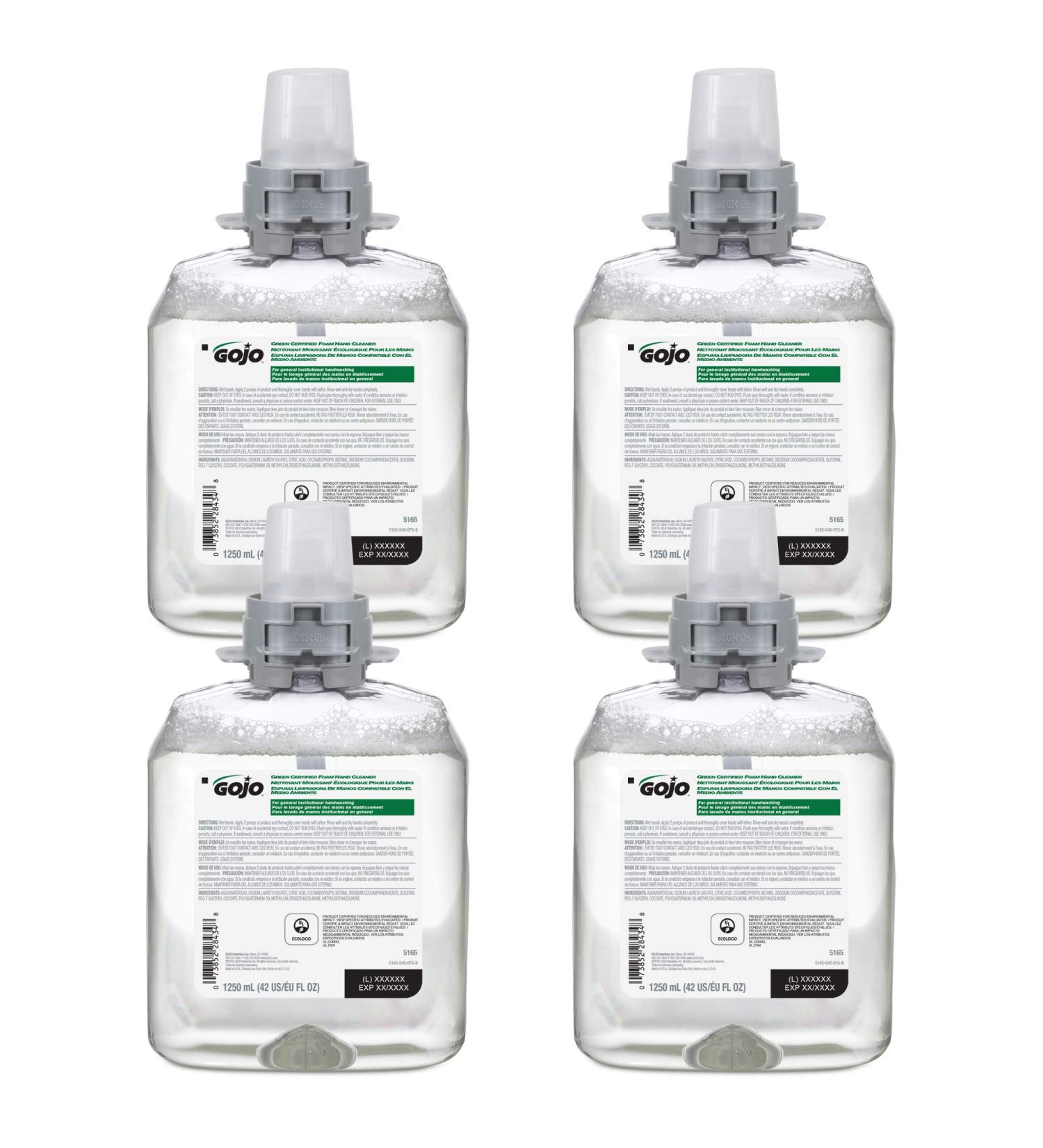 GOJO Green Certified Fragrance-Free Foam Hand Cleaner 1250 mL Refill (Pack of 4) - Buy Online on GoSupps.com