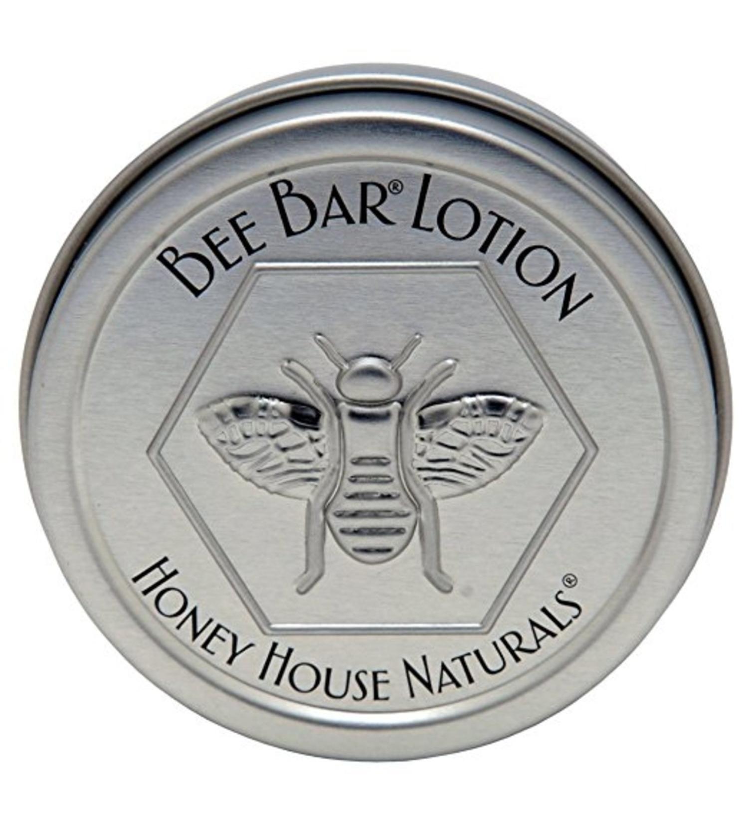 Honey House Solid Lotion Bee Bar - No Added Scent - 0.6 oz - New in Silver Embossed Tin Case