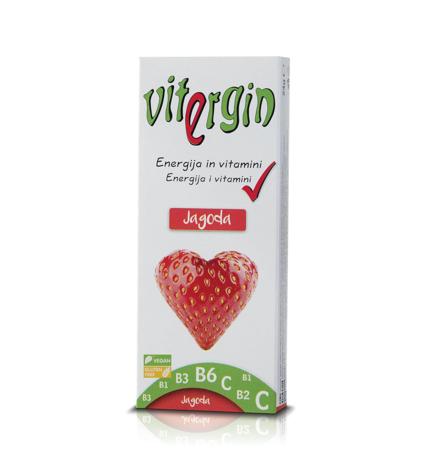 Vitergin Strawberry Vitamin Sweets - Delicious Fruit Enjoyment with 12 Packs (20 Sweets per Pack) - Sweet Sweets for a Healthy Boost! - Buy Online on GoSupps.com