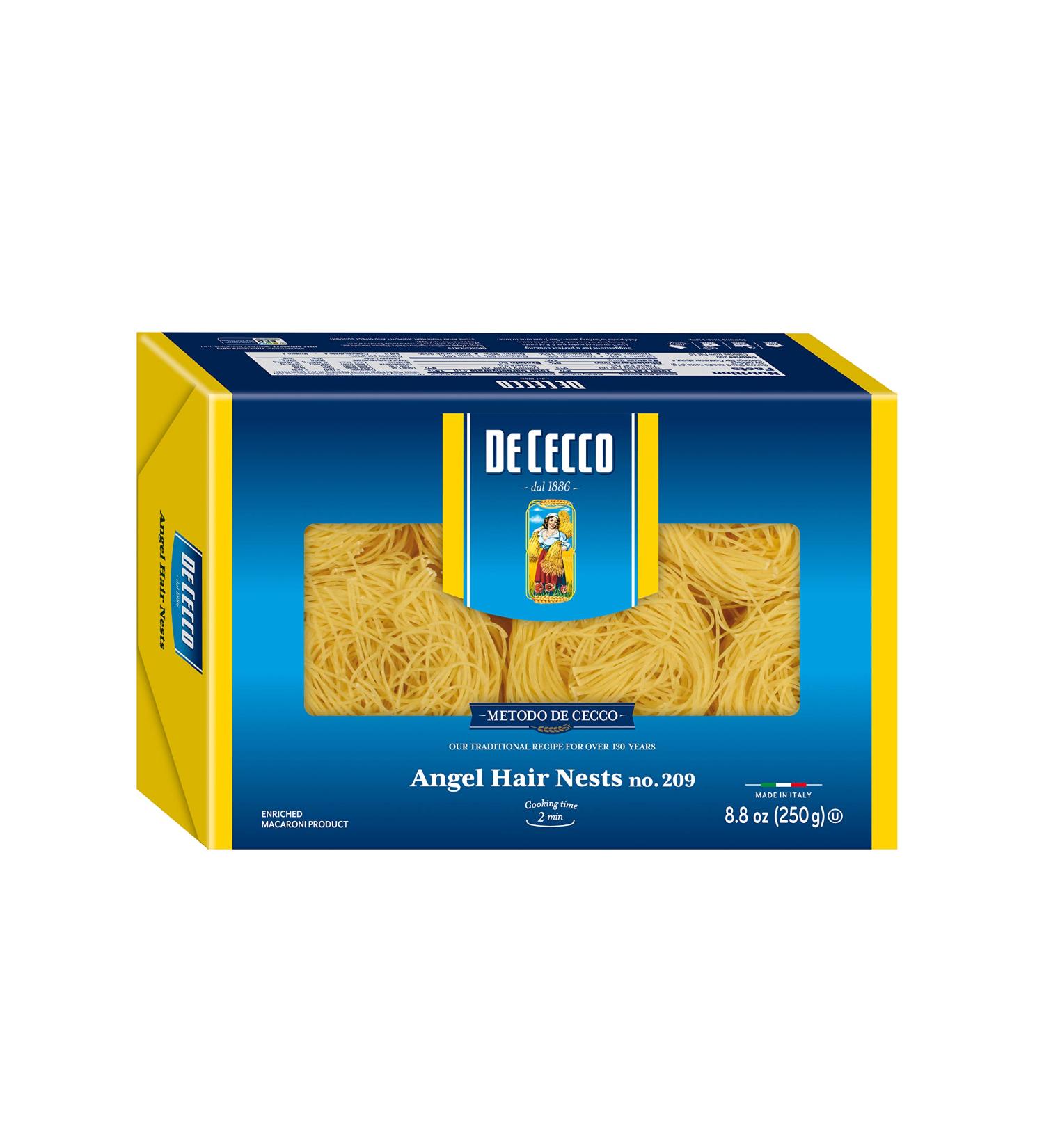 De Cecco Semolina Pasta  Angel Hair Nests No. 209  8.8 Ounce (Pack of 5) - Buy Online on GoSupps.com