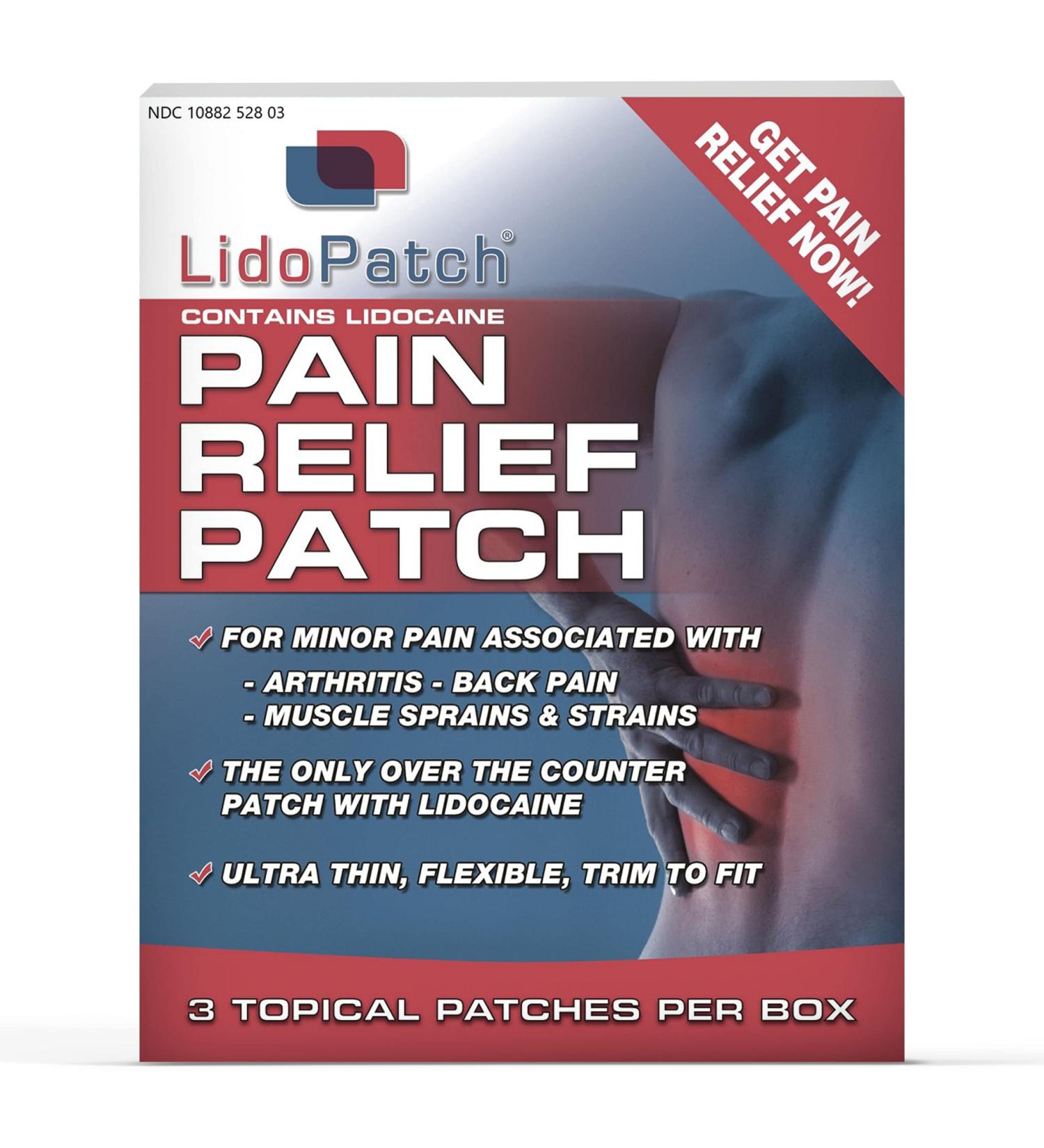 LidoPatch 3-Pack | Maximum Strength Lidocaine Patch for 12-Hour Numbing Pain Relief - Buy Online on GoSupps.com
