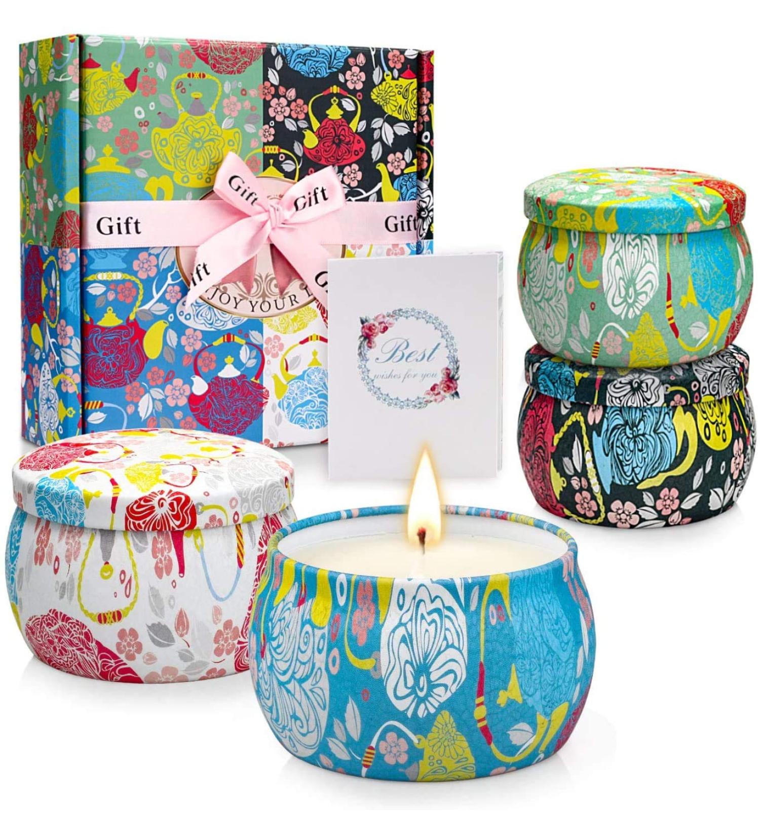 YMing Fragrance Candles Gift Set for Women | 4-Pack Soy Wax Aromatherapy Candles - Lavender Jasmine Vanilla | Perfect for Mother's Day Birthdays Christmas & Relaxation - Buy Online on GoSupps.com