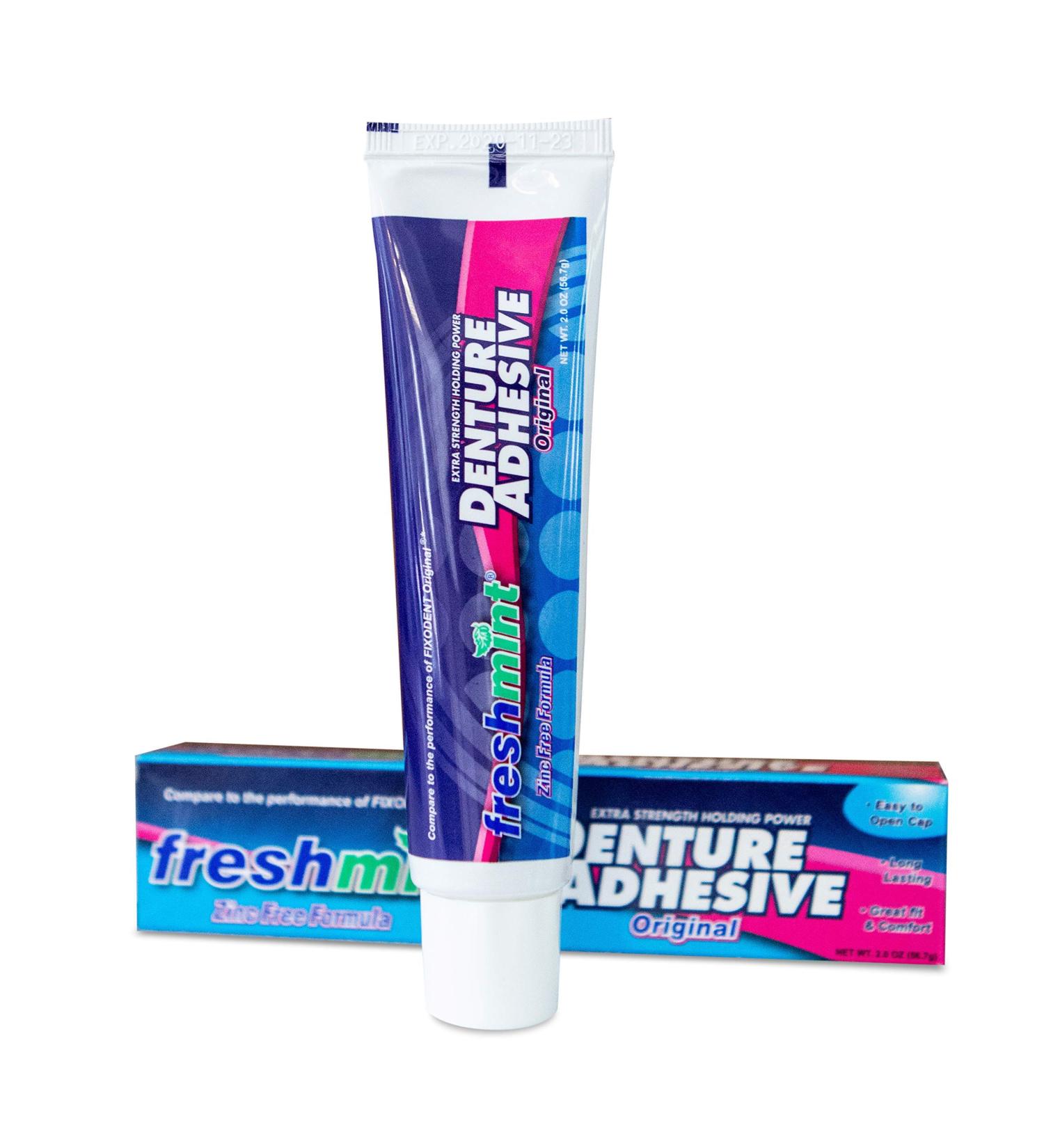 Buy 6 Tubes of Freshmint 2 oz. Zinc-Free Denture Adhesive with Natural Beeswax - Fast International Shipping - Buy Online on GoSupps.com