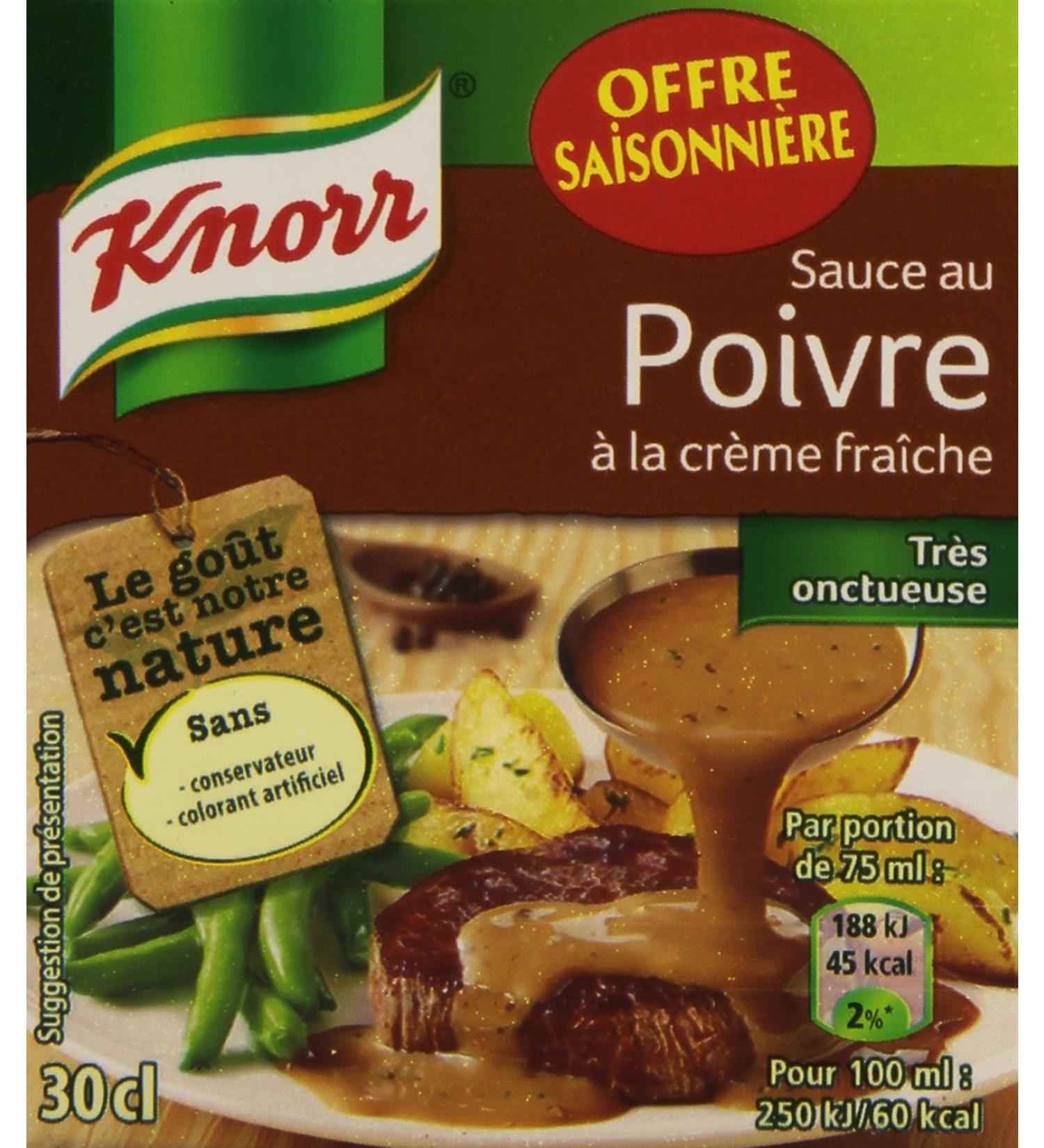 Knorr Pepper Sauce with Fresh Cream Brick 30 cl - Pack of 6 - Buy Online on GoSupps.com
