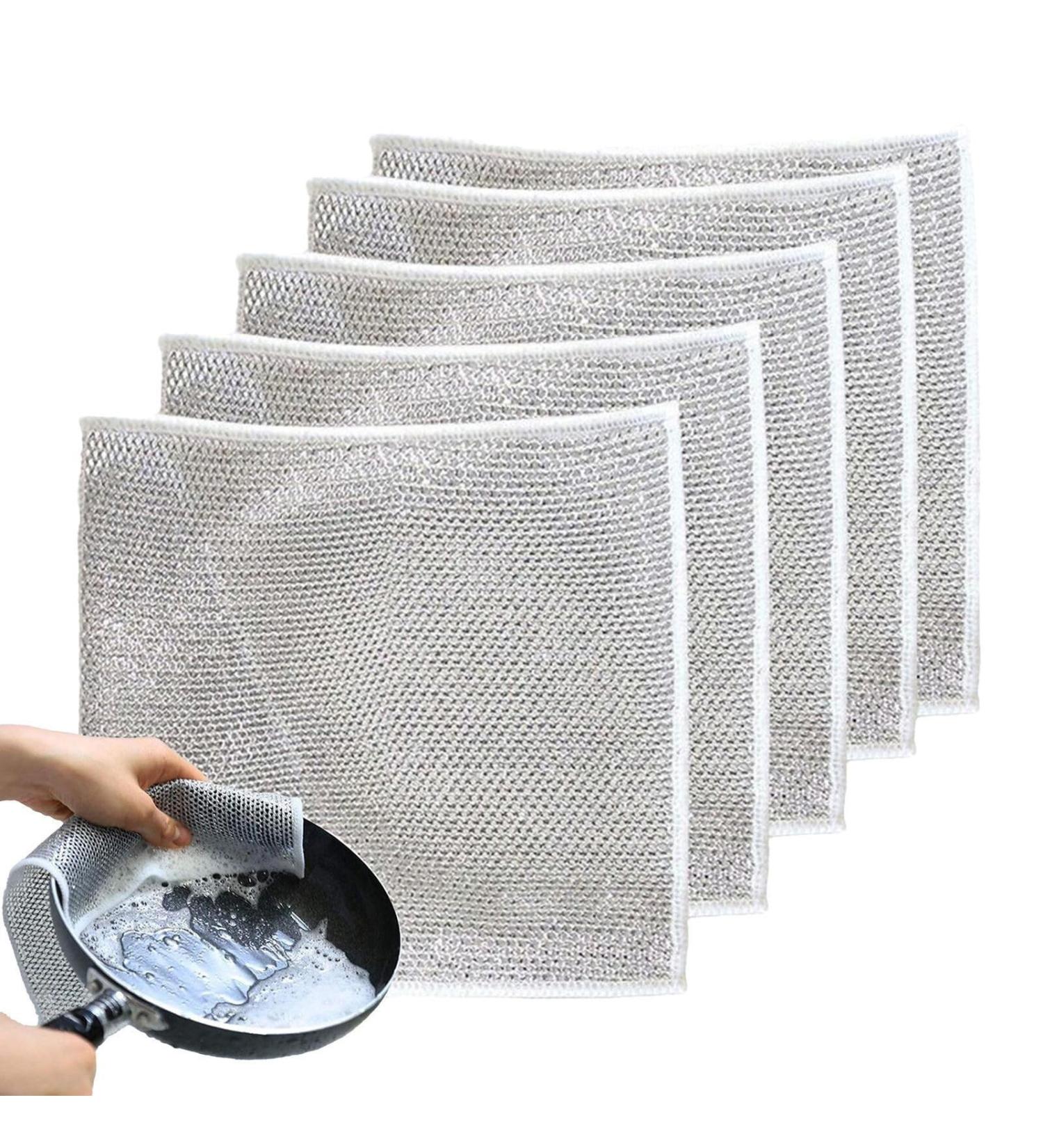 Multipurpose Wire Miracle Cleaning Cloths Opentoz Double Scrubber Opentoz Double Stainless Steel Scrubber Stellaya Wire Dishwashing Rags Multifunctional Non-Scratch Wire Dishcloth (5 Pcs) - Buy Online on GoSupps.com