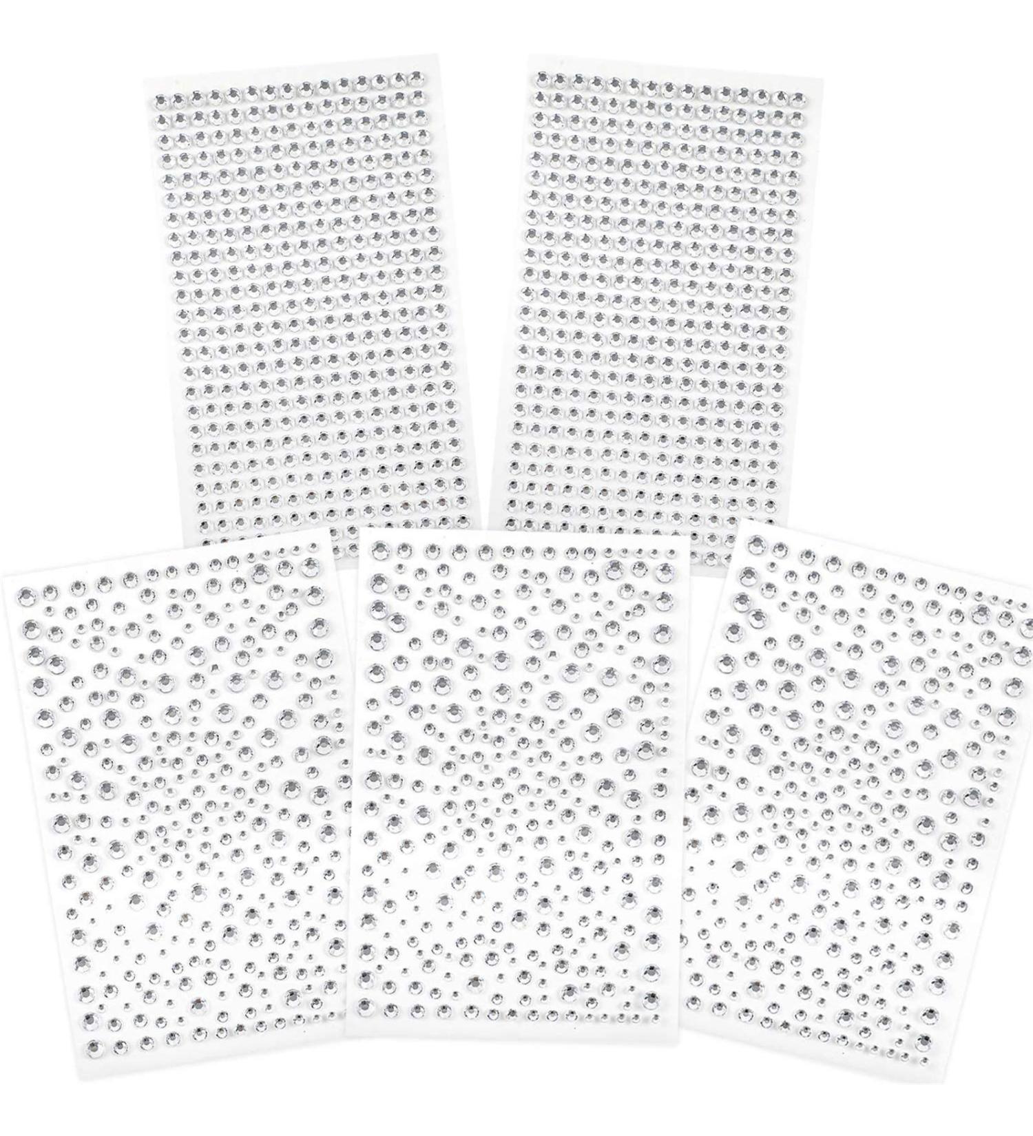 OUTUXED 1725pcs Clear Rhinestones Stickers - Self Adhesive Bling Gems Jewels for Hair, Face, Nails, and DIY Crafts - Assorted Sizes - Buy Online on GoSupps.com