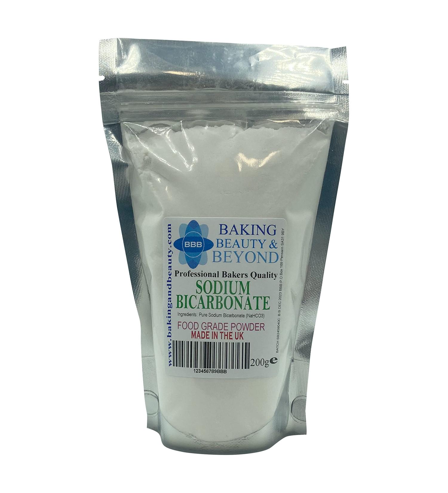 Baking Beauty and Beyond Professional Bakers Quality Sodium Bicarbonate Powder - Gluten Free Natural and Pure Baking Powder for Cooking Baking Snacks and More 200gm - Buy Online on GoSupps.com