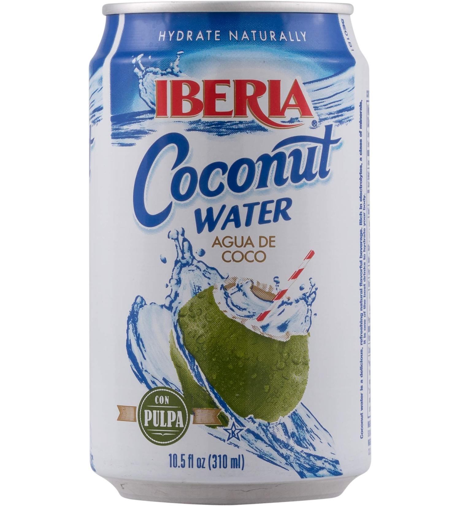 Iberia Coconut Water with Pulp 10.5 fl oz - Pack of 24 | Natural Hydration Drink - Buy Online on GoSupps.com