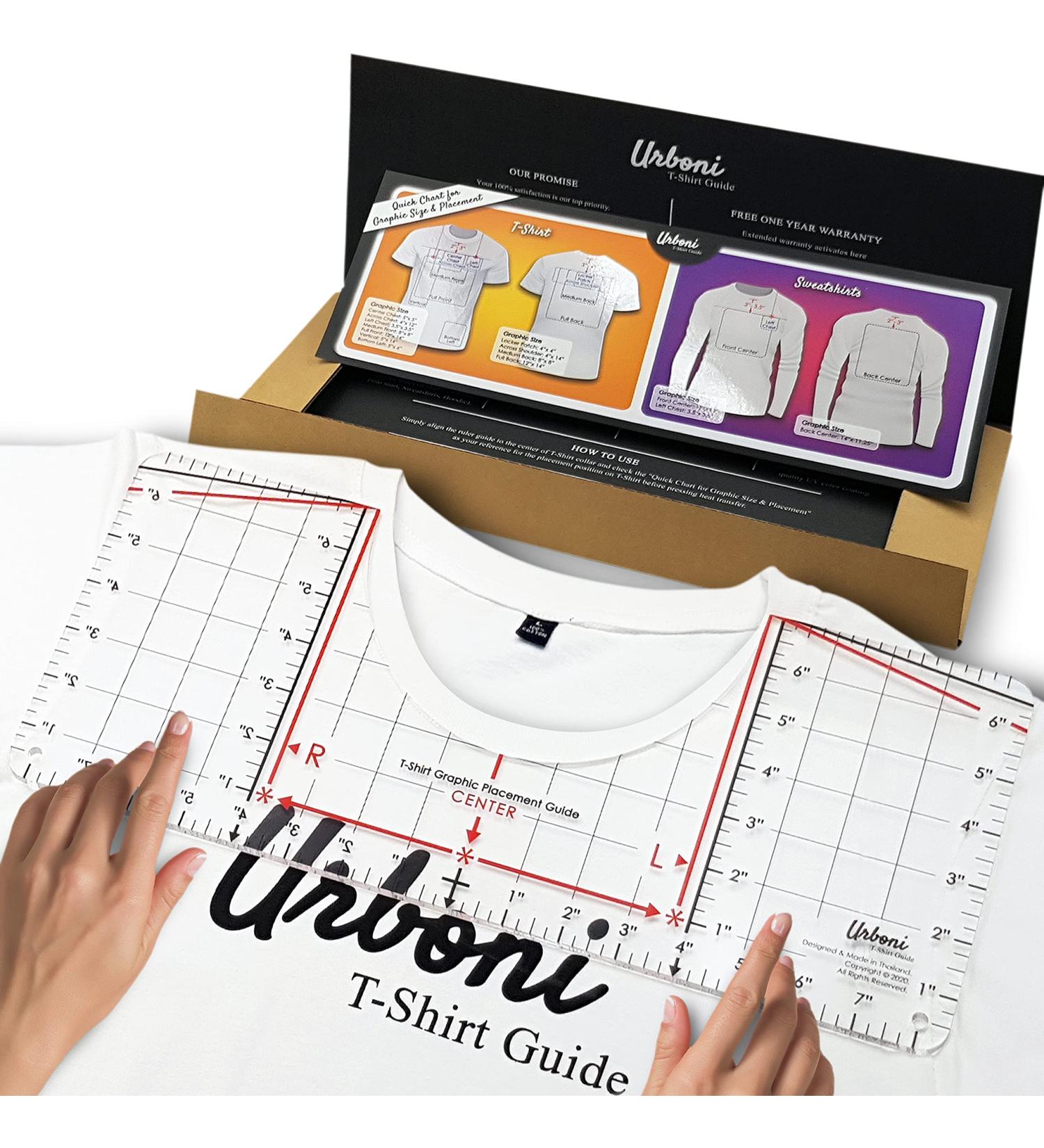 Tshirt Ruler Guide for Vinyl Alignment - Center Designs with Tee Shirt Alignment Tool - Heat Press and Cricut Compatible - 1 Pack - Buy Online on GoSupps.com