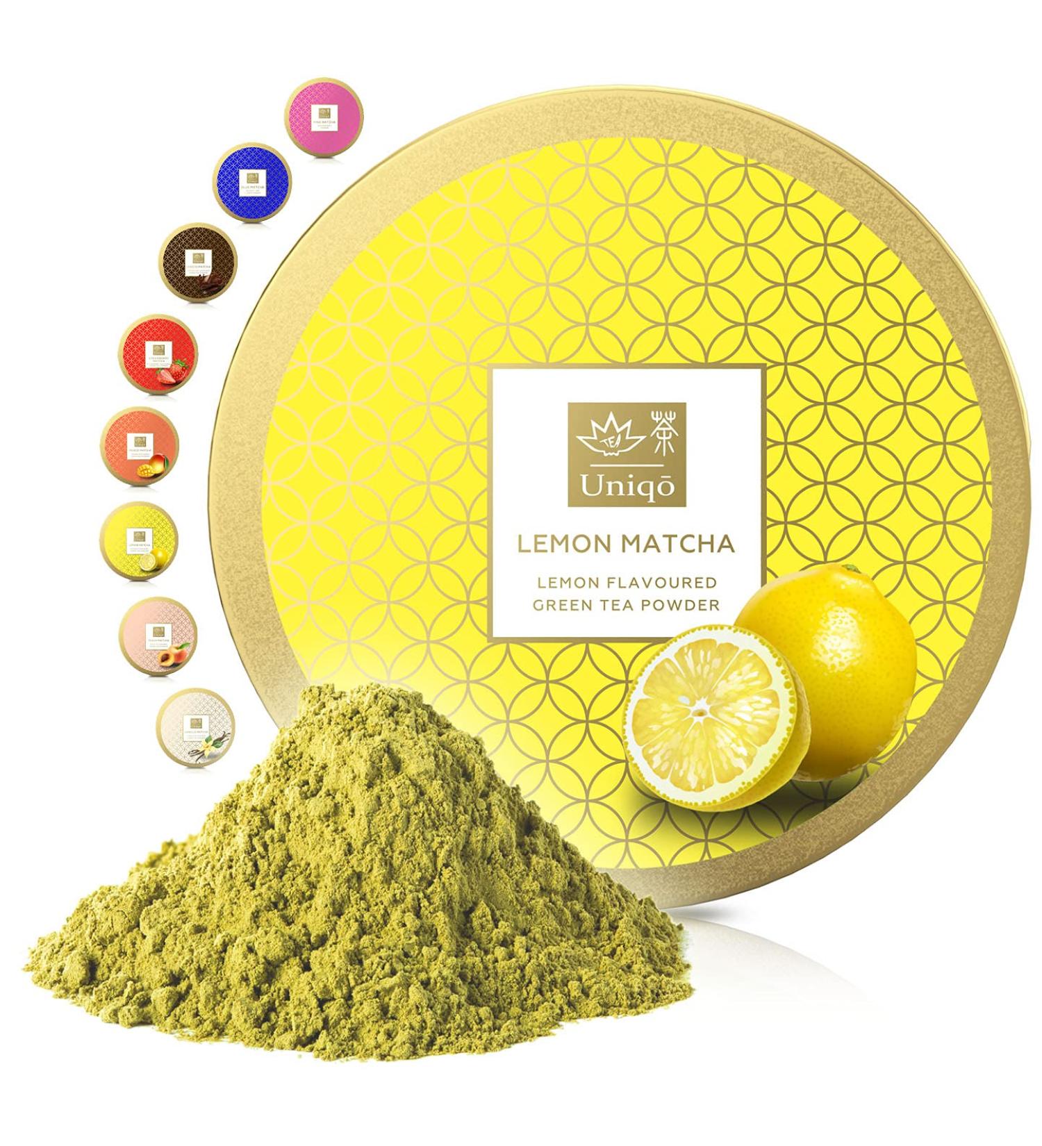 Buy Lemon Matcha Powder - Versatile Green Tea for Ice Cream Lattes Baking & Cooking | 100% Natural in Resealable Can - Buy Online on GoSupps.com