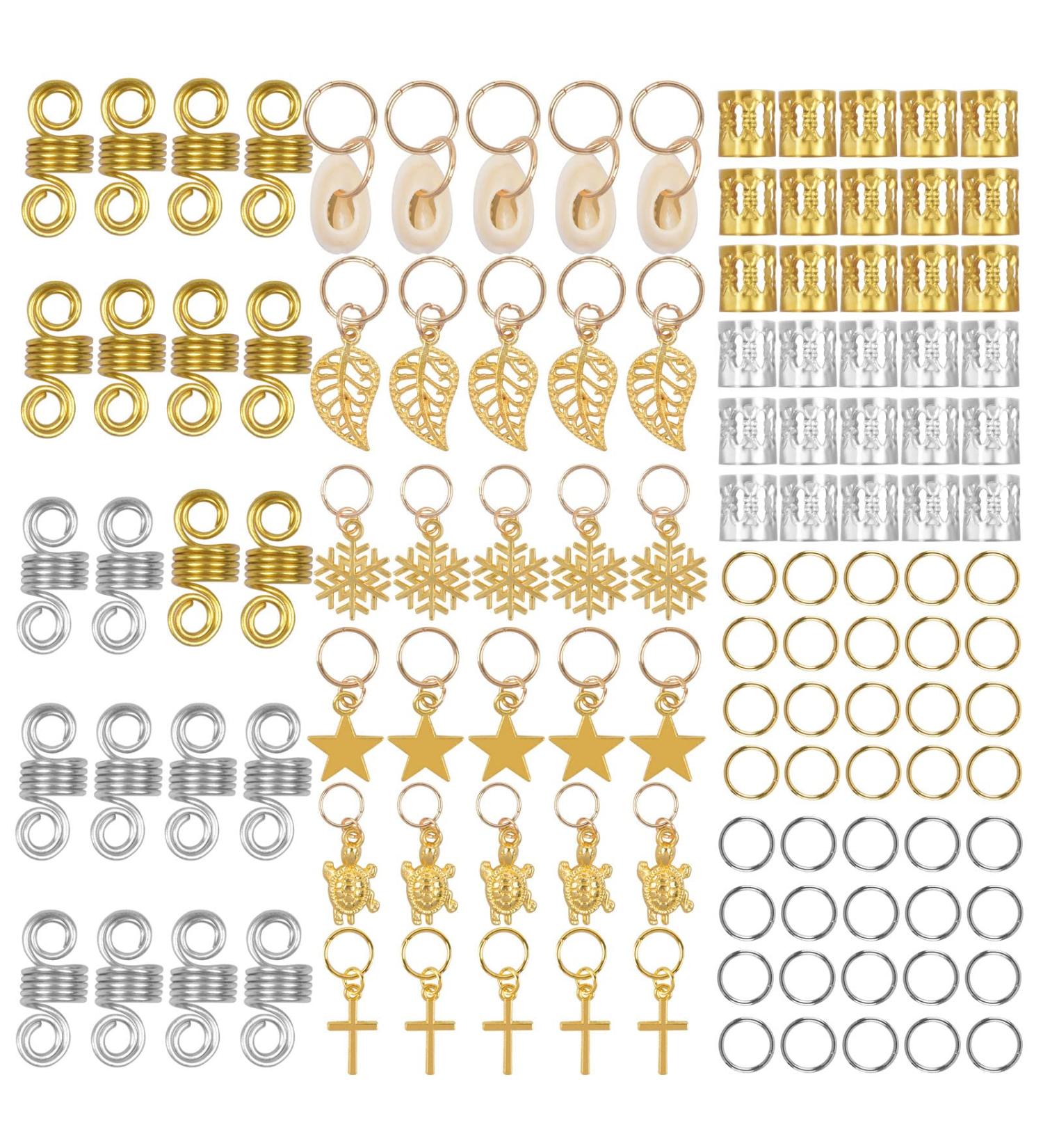 Jinlaili 120 Pieces Hair Mesh & Dreadlocks Pearls - Fashionable Hair Braid Accessories & Rings for Stunning Styles - Buy Online on GoSupps.com