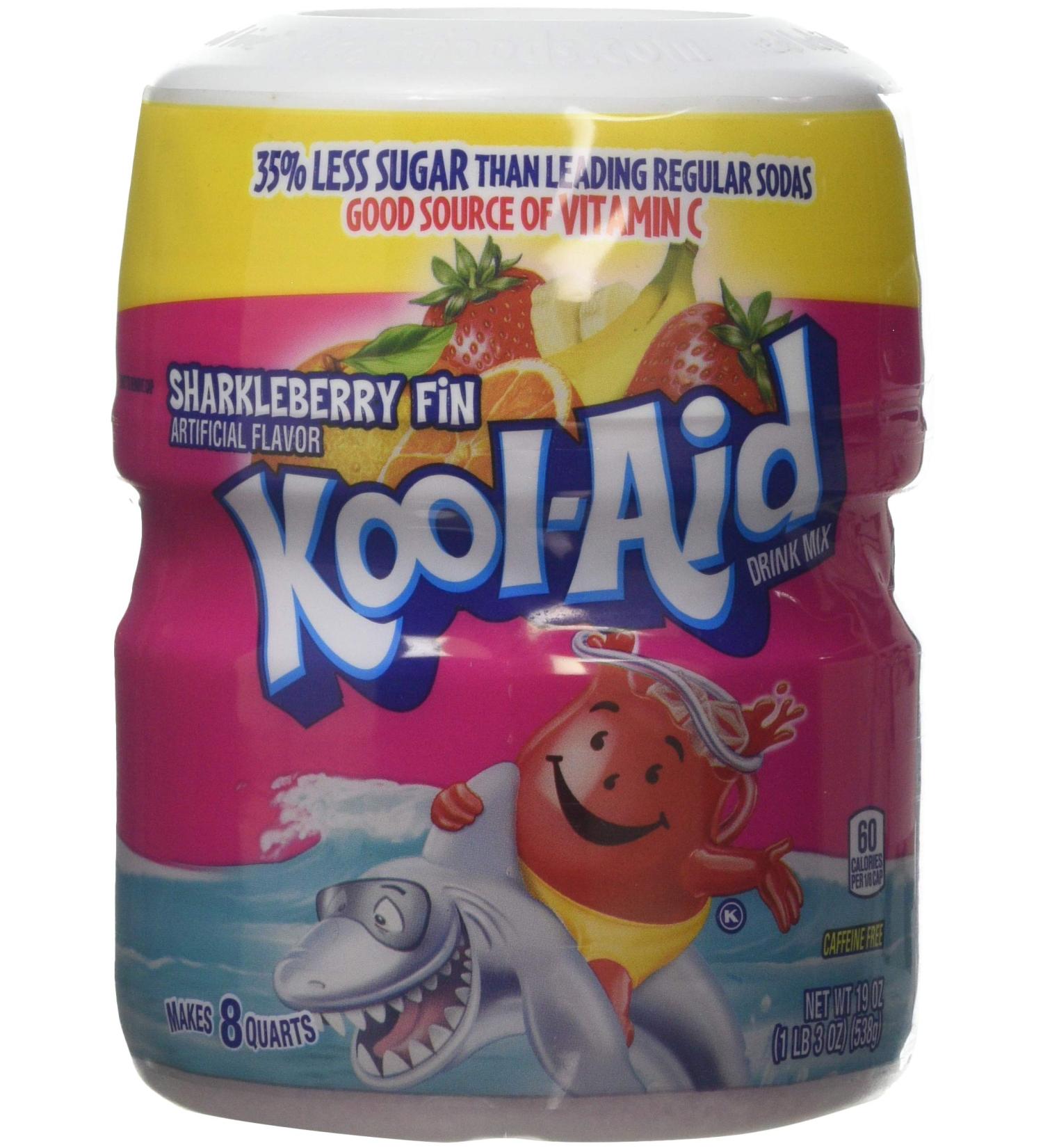 Kool-Aid Sharkleberry Fin Drink Mix 538g Tub - Makes 8 Quarts - Fruity Flavor - 1 Pack - Buy Online on GoSupps.com