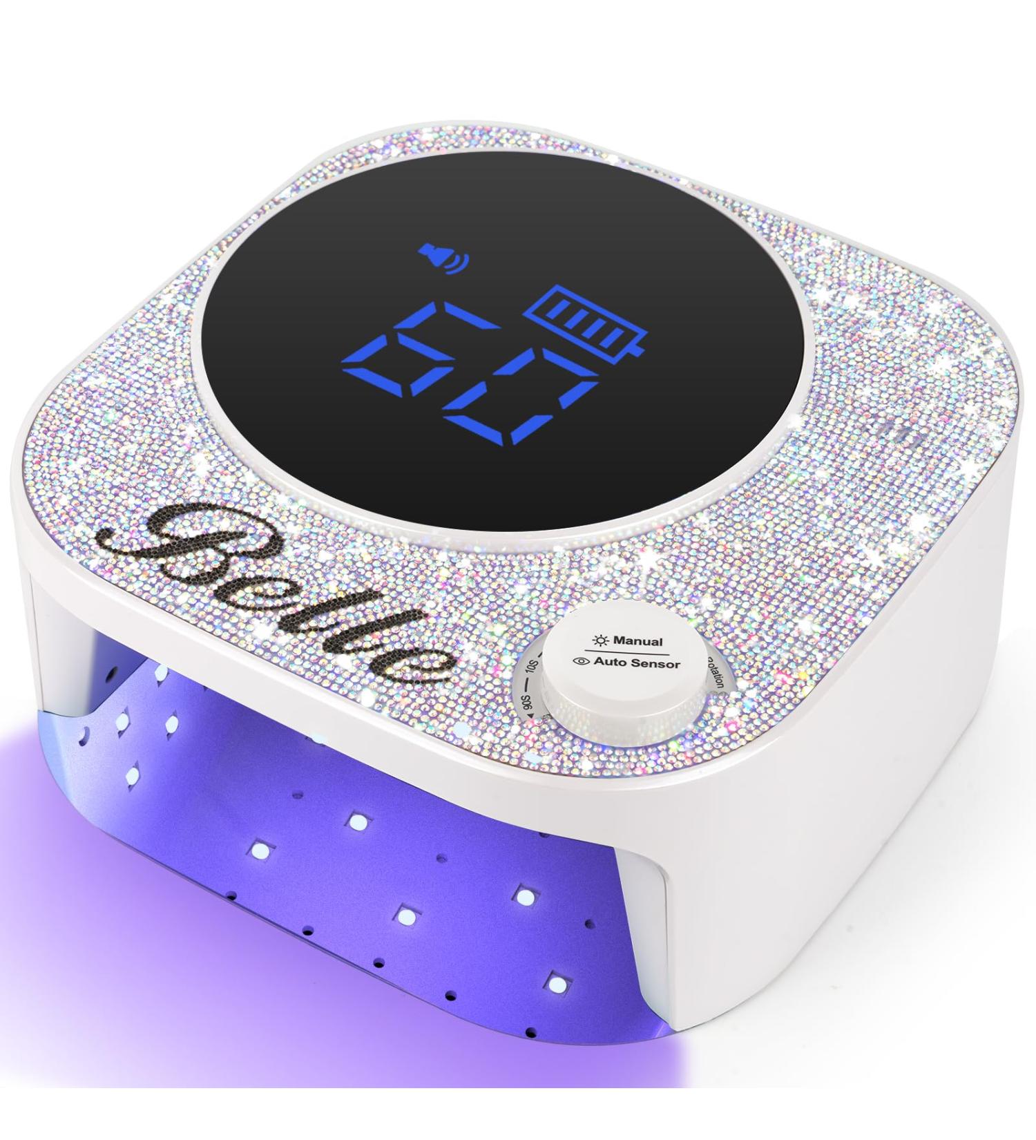 Buy Belle Cordless UV Nail Lamp - Rechargeable LED Gel Nail Light with 4 Timer Modes & Rhinestones | International Shipping Available - Buy Online on GoSupps.com