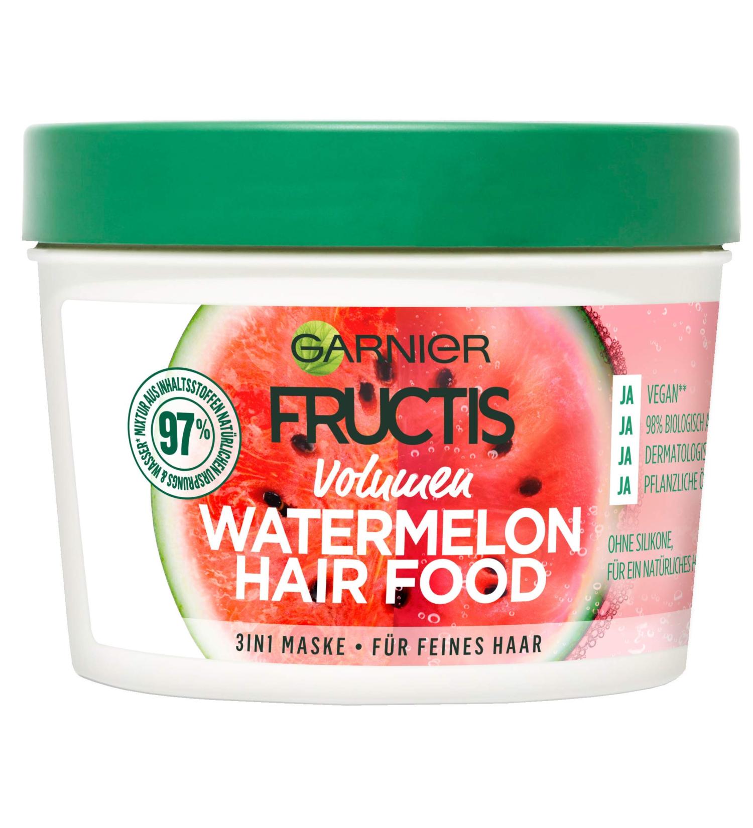 Garnier Fructis Watermelon Hairfood Moisturising 3-in-1 Mask - 390ml - Buy Online on GoSupps.com