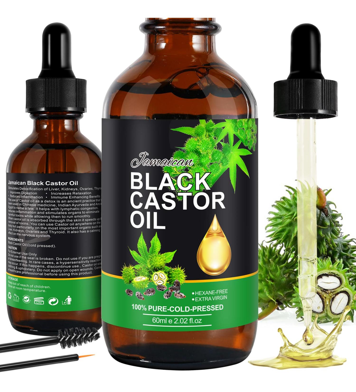 Organic Castor Oil - 100% Pure and Natural Castor Oil stimulates and strengthens hair growth Eyelashes Eyebrows Beard Body Face Nails Moisturizes Skin and Hair - Buy Online on GoSupps.com