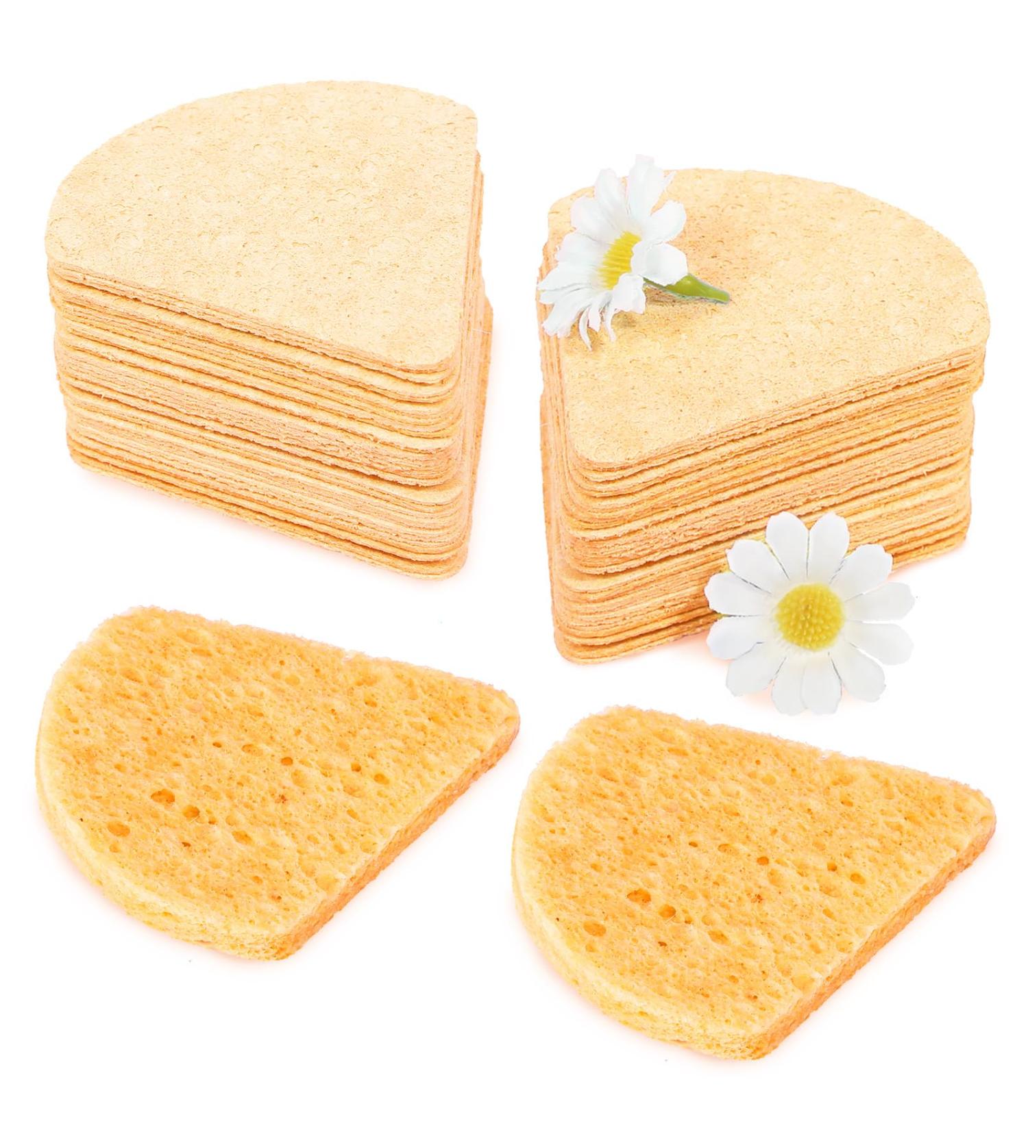 Compressed Flower-Shaped Facial Sponges - Yellow Exfoliating Sponges for Beauticians | International Shipping - Buy Online on GoSupps.com
