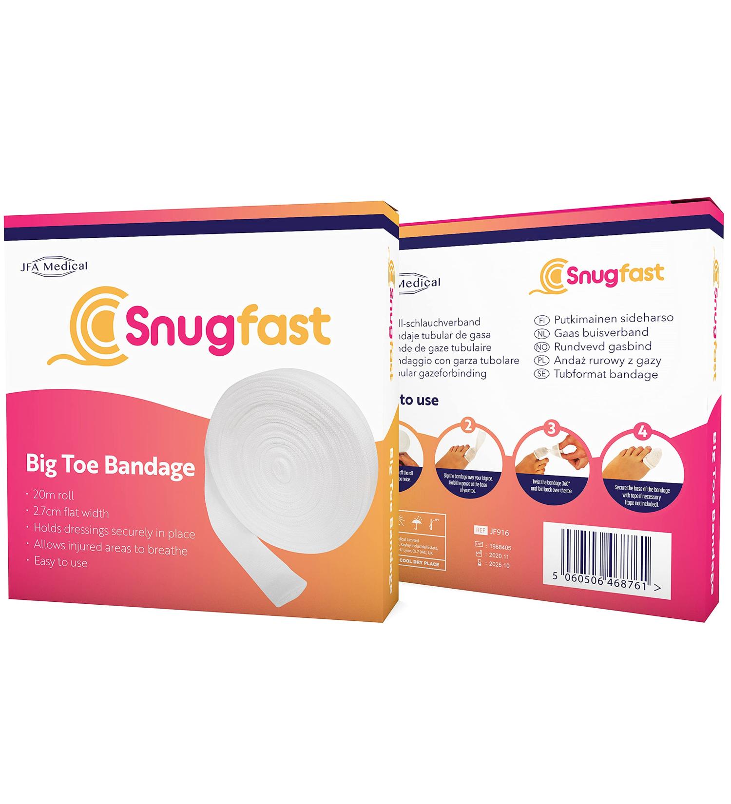 Snugfast Big Toe Tubular Gauze Bandage 2.7cm x 20m Roll - Flexible and Comfortable - Buy Online on GoSupps.com