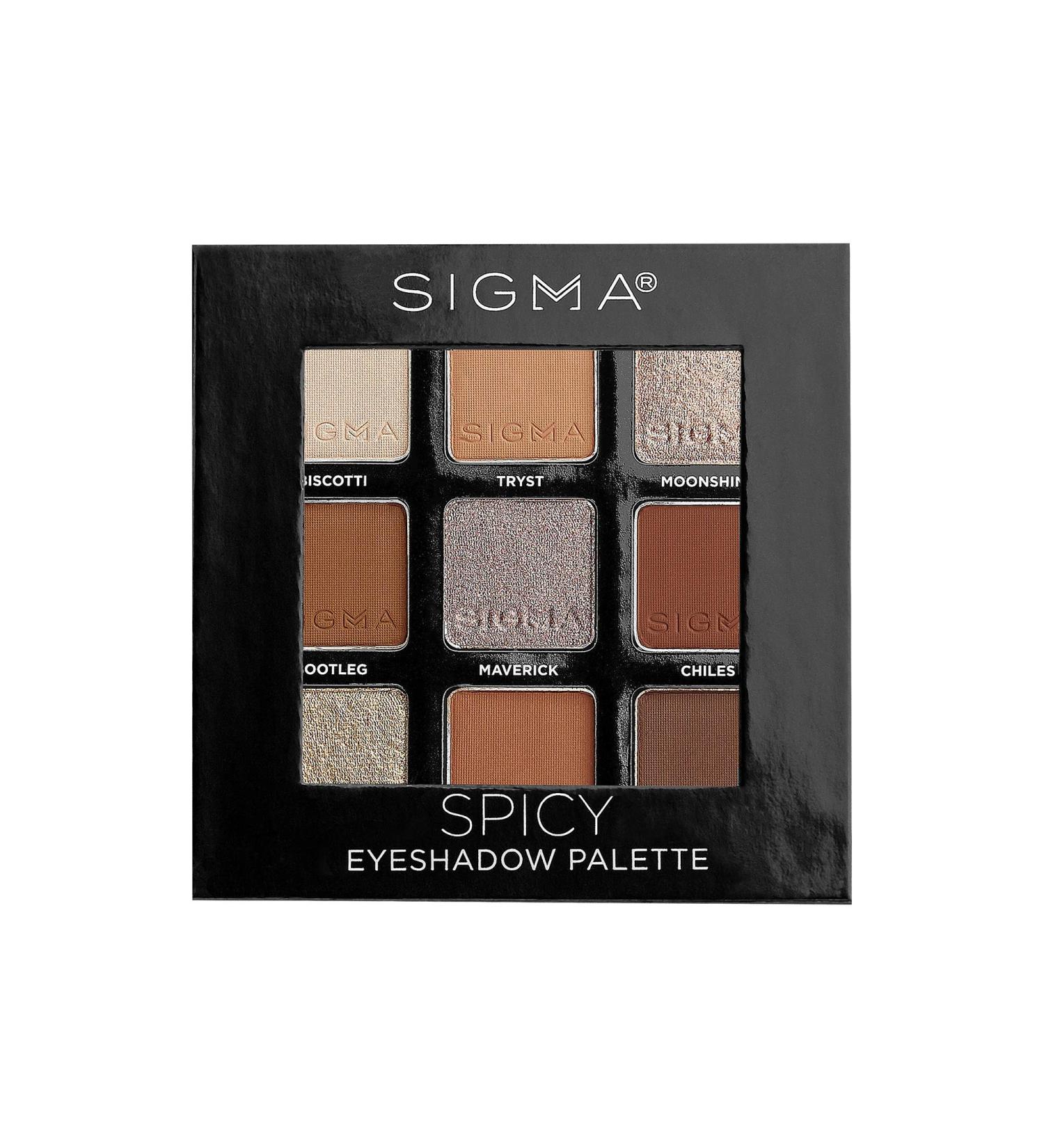 Sigma Beauty On-the-Go Eyeshadow Palette - Spicy - 9 Bold Shades in Matte, Shimmer, and Metallic Finishes | Highly Pigmented Vegan Eye Makeup Palette - Buy Online on GoSupps.com