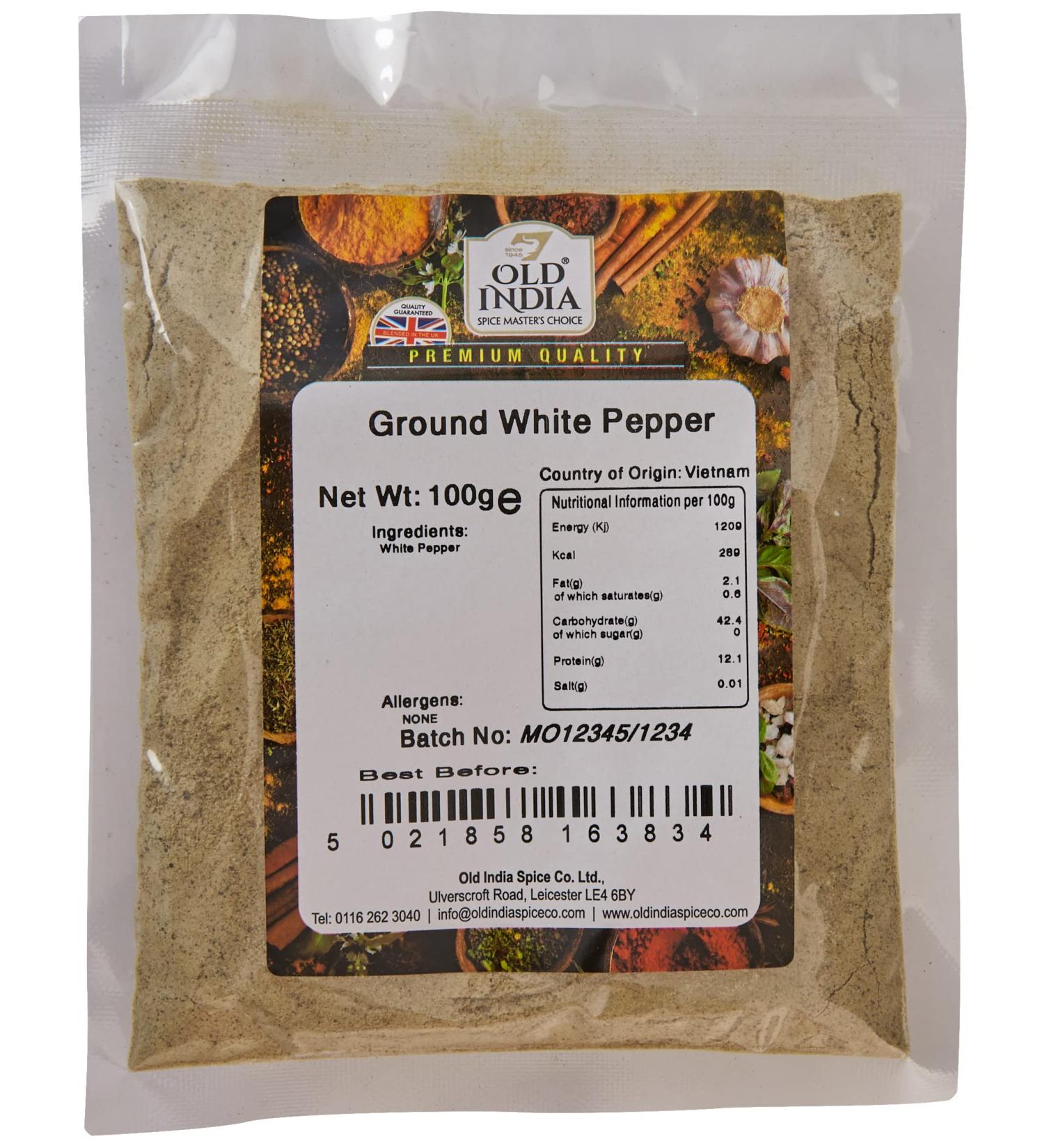 Old India Ground White Pepper 100g - Premium Quality (Pack of 1) - Buy Online on GoSupps.com