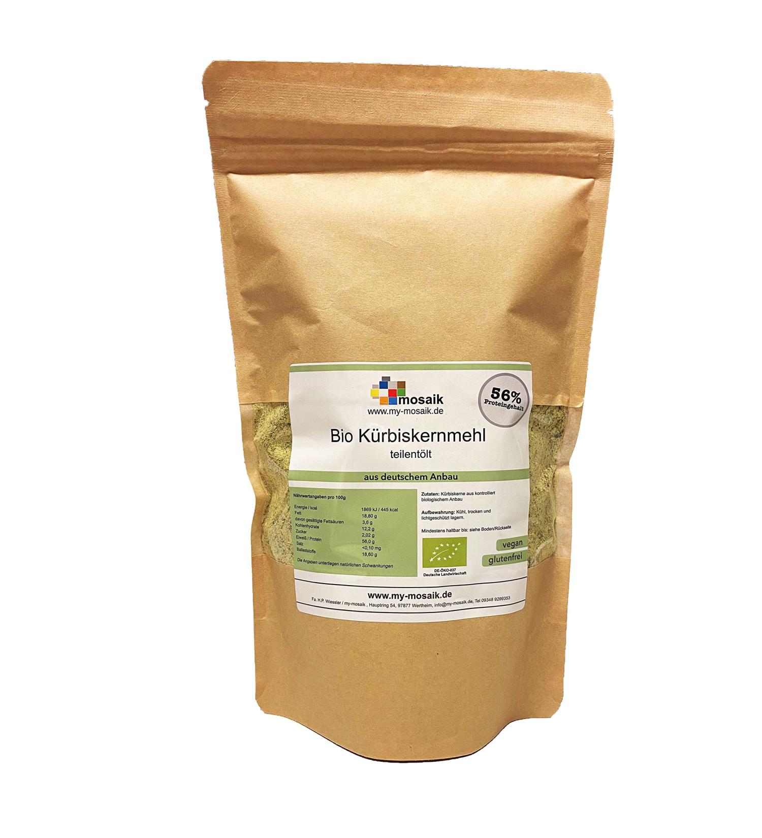 Organic pumpkin seed flour from my -mosaic protein content - from Germany - vegan fiber -rich glow -free lactose -free (500) 500.0 gram