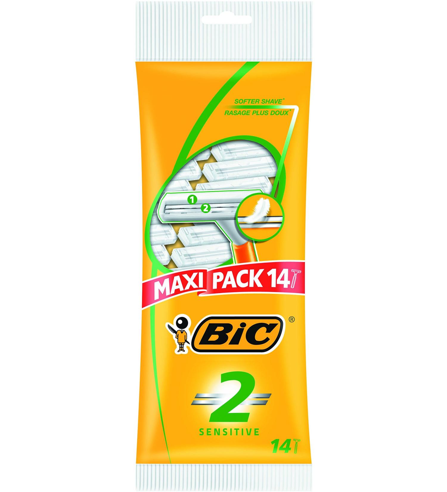BIC 2 Sensitive Men s Razors 14 Pack for Smooth Shaving | International Shipping Available - Buy Online on GoSupps.com