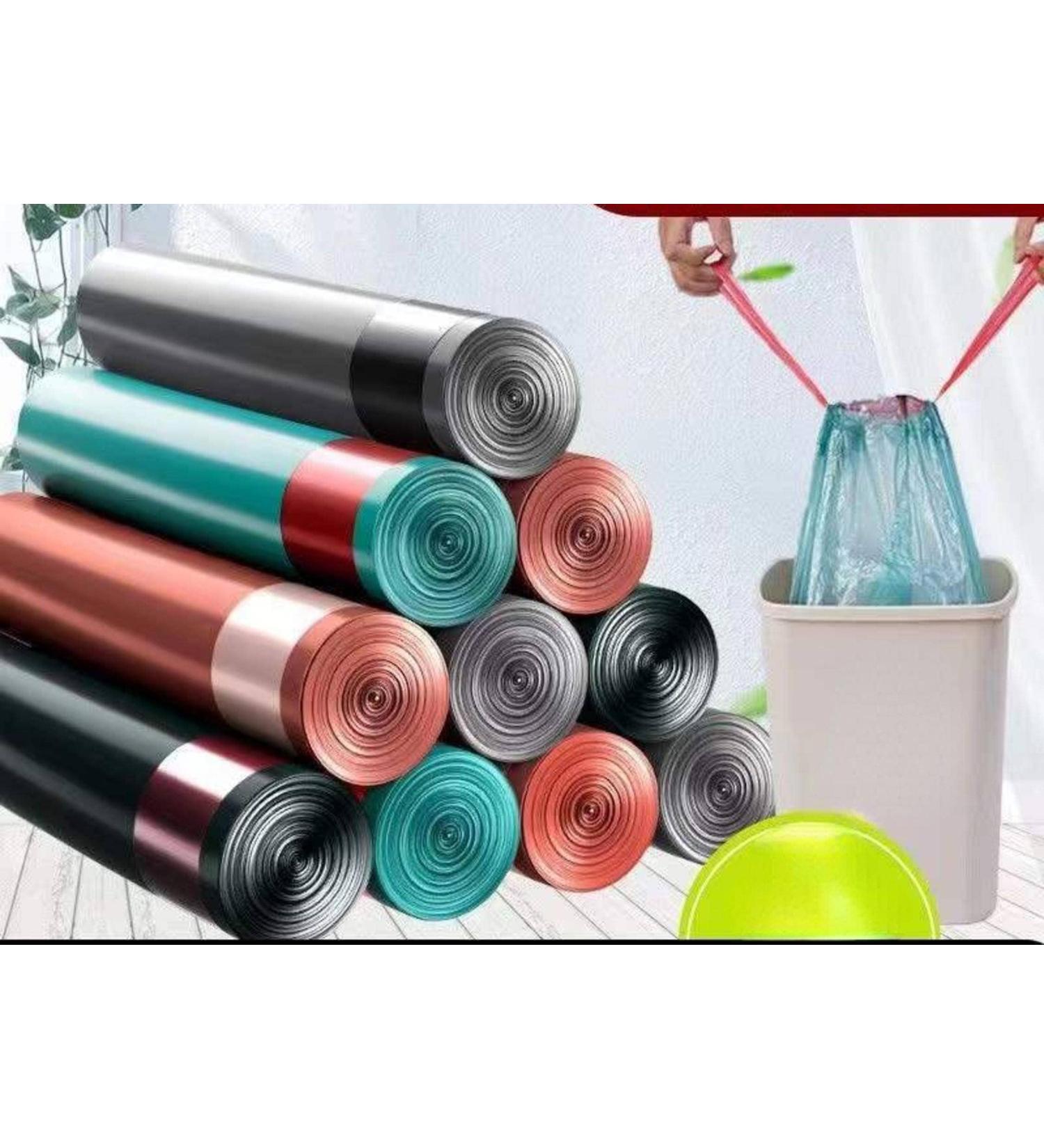 Drawstring Thickened Portable Kitchen Household Automatic Closing Garbage Bag Flat mouth style - Buy Online on GoSupps.com