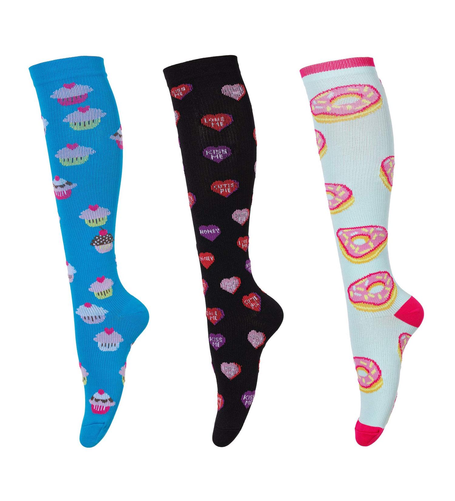 LEOSTEP Compression Socks for Women (3 Pair) - Knee High Support Stocking for Nurse Flight, Sports, Travel & Pregnancy - 20-30mmHg (S-M) - Cake - Buy Online on GoSupps.com