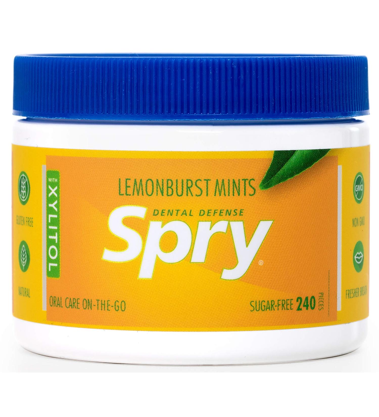 Xlear Spry Lemonburst Sugar-Free Mints - 240 Count (144g) | Refreshing Breath & Oral Care - Buy Online on GoSupps.com