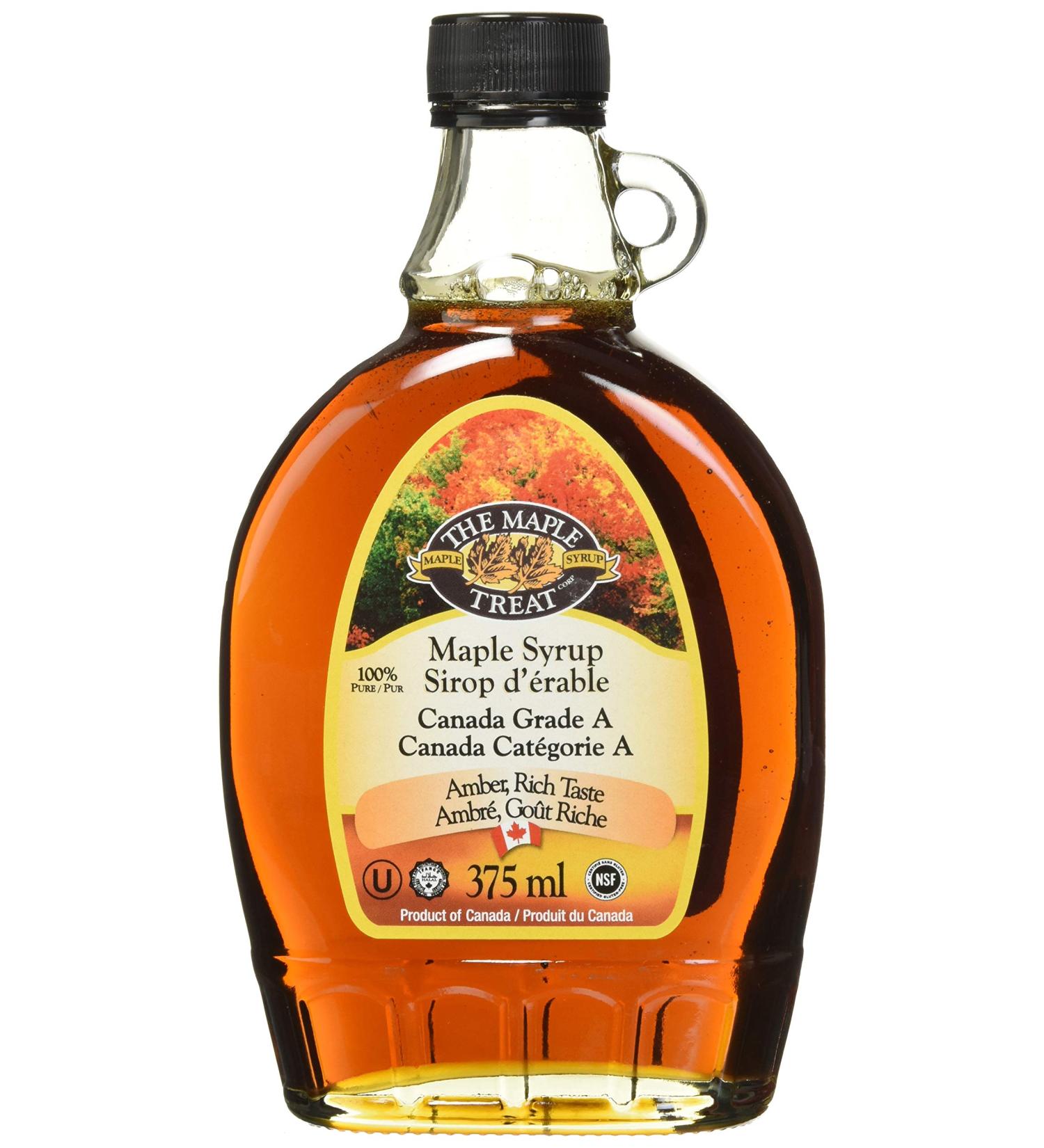 The Maple Treat 100% Pure Maple Syrup Amber Rich Taste. 375 ml Glass Bottle - Buy Online on GoSupps.com