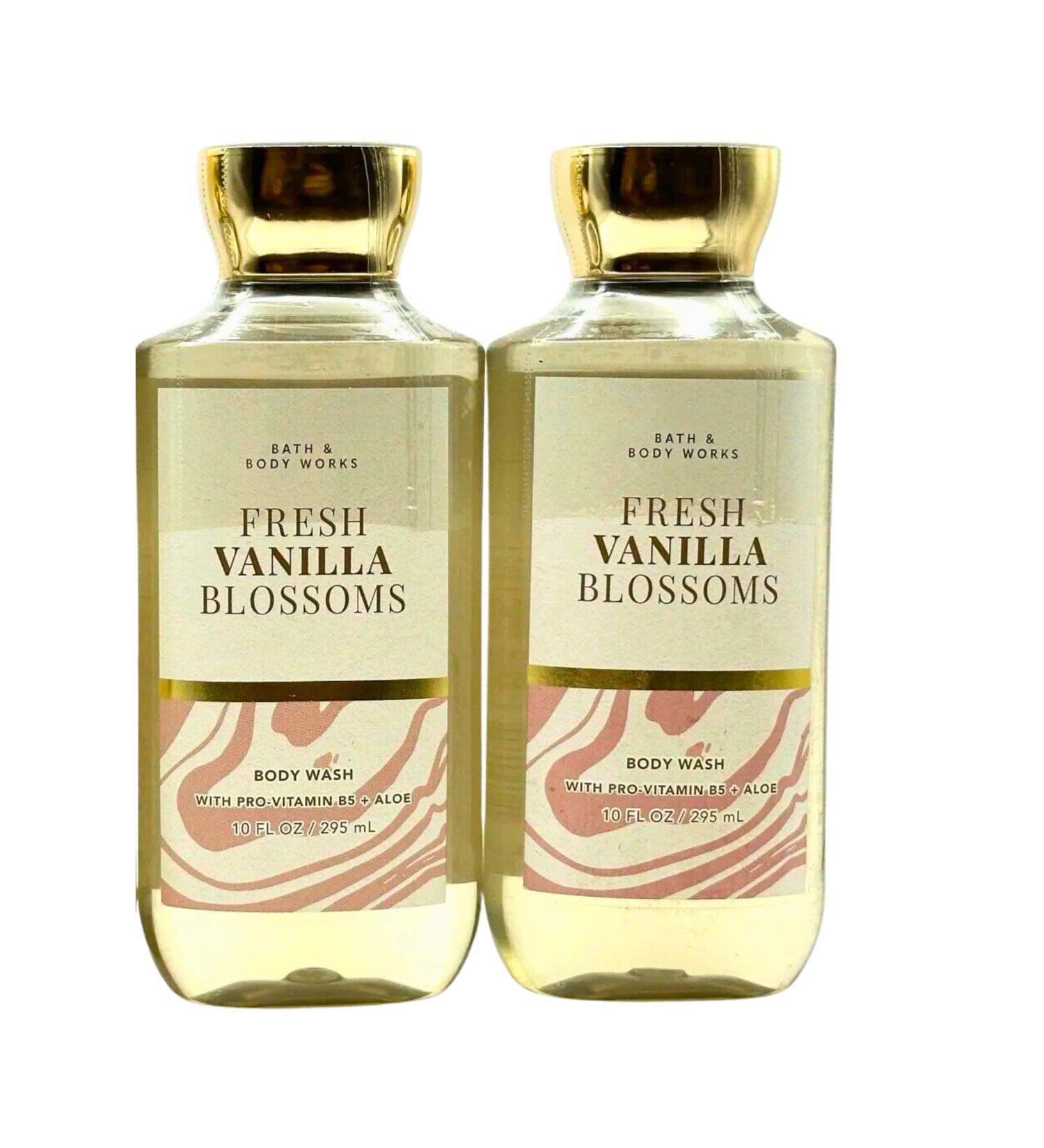 Bath & Body Works Shower Gel Set of 2 Bottles Each Bottle 10oz (Fresh Vanilla Blossoms)