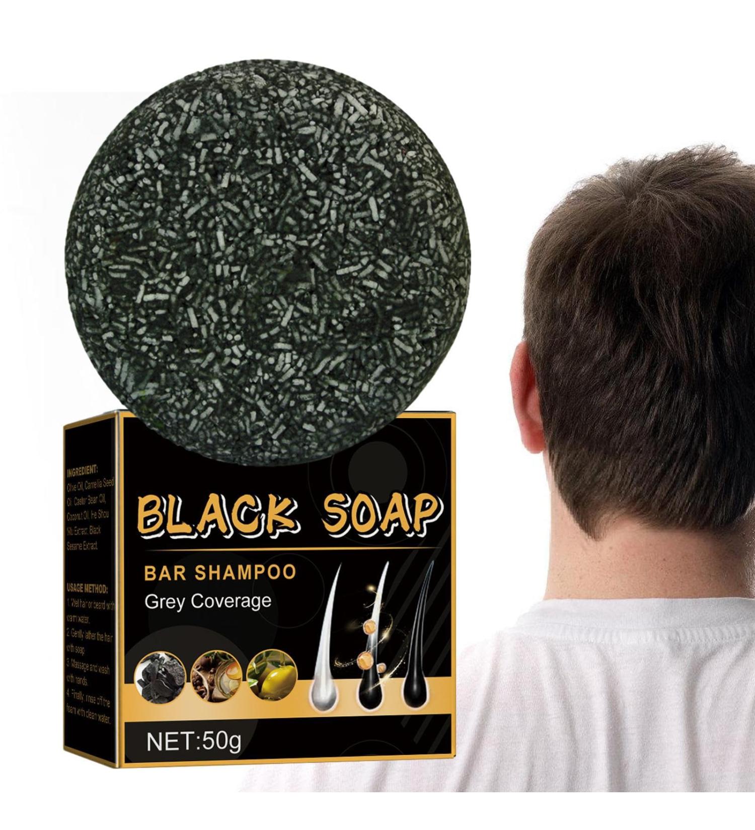  Kirdume Bar Shampoo for Gray Hair Black Soap Bar Shampoo Hair Darkening Gray Hair Coverage Soap Cleansing and Nourishing Hair Kirdume - Buy Online on GoSupps.com