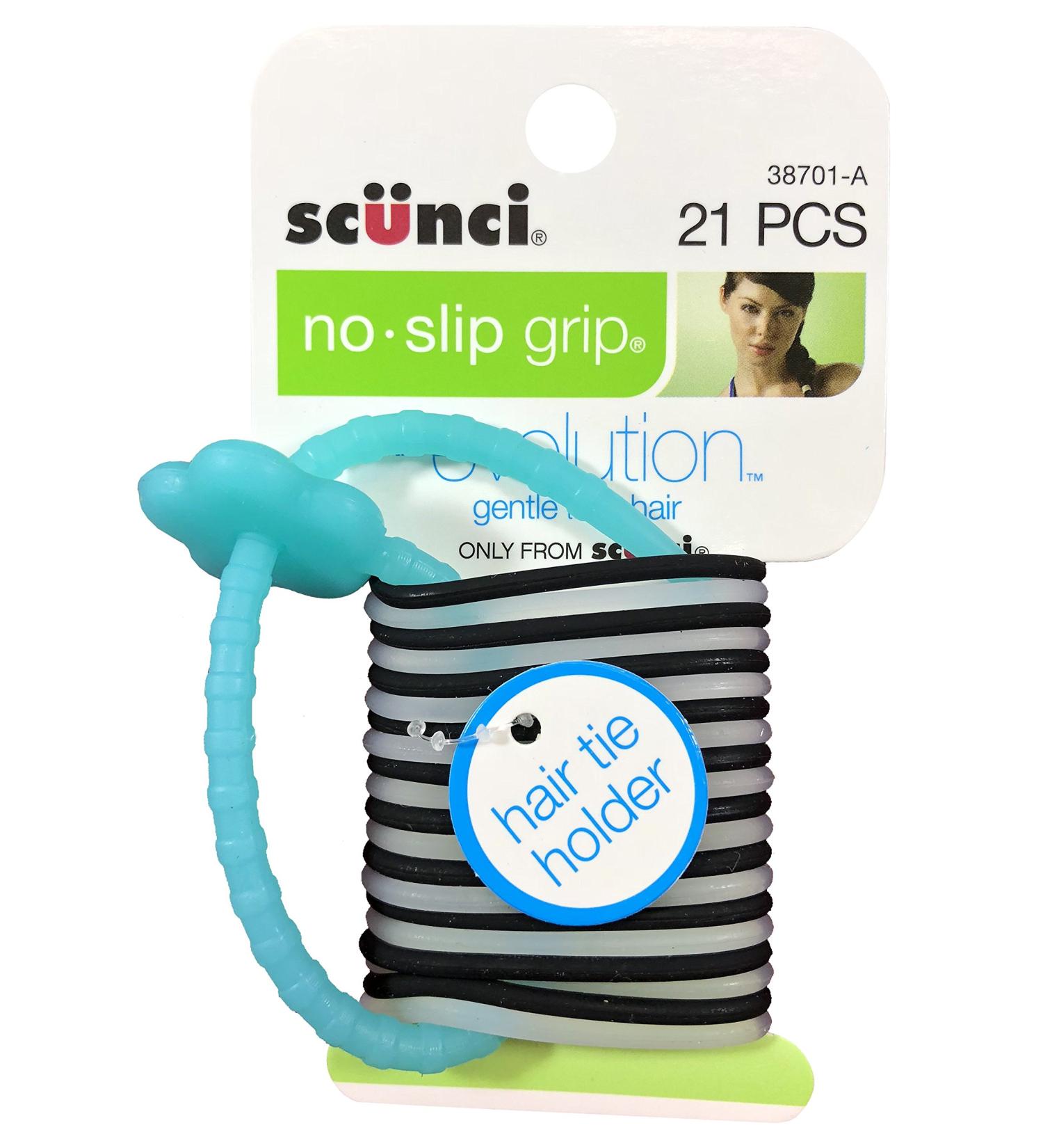 Scunci No-Slip Grip Gel Evolution Ponytailers with Holder 21-Pieces per pack 1-Pack