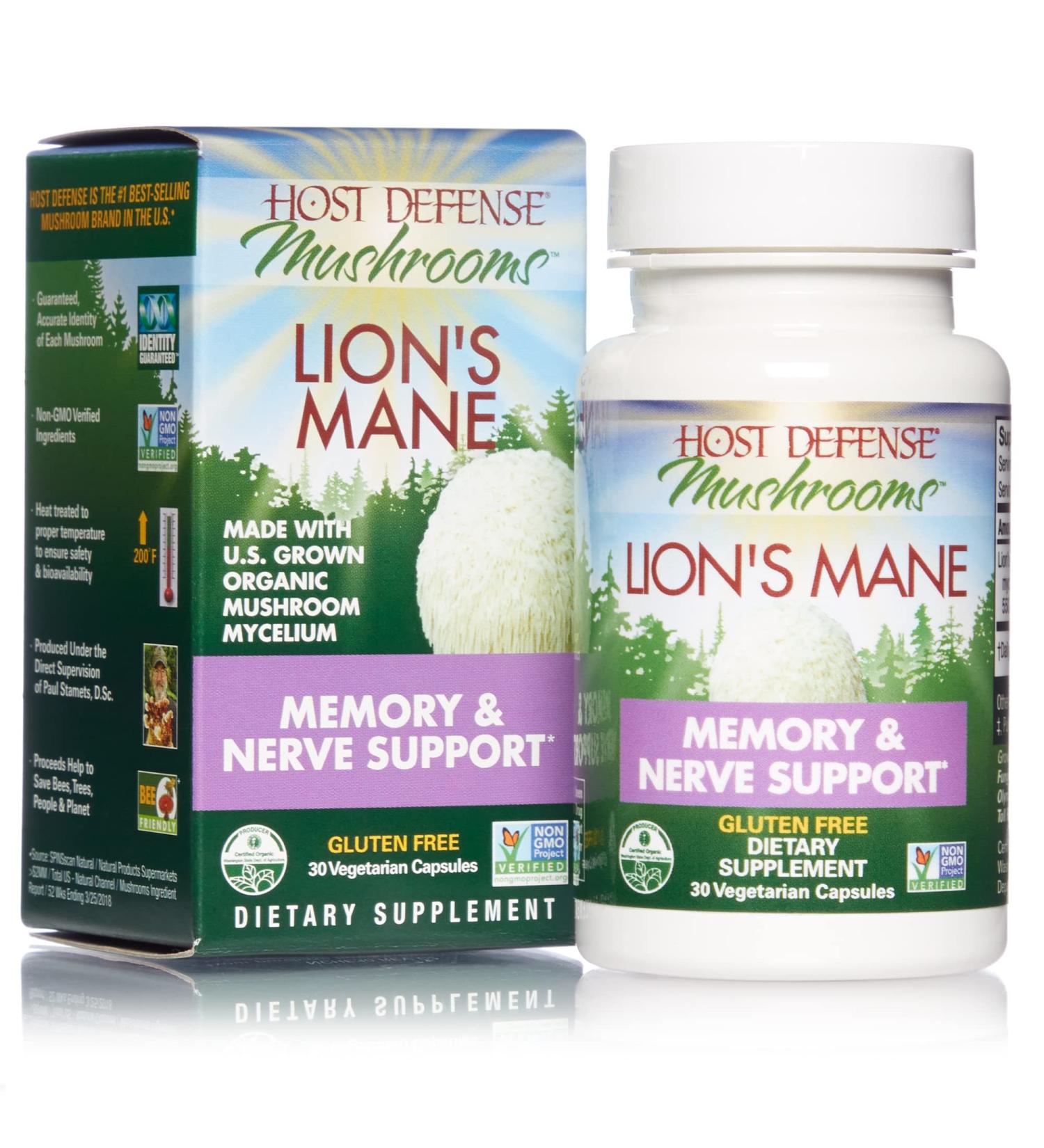 Fungi Perfecti Lion's Mane â€“ Memory & Nerve Support Capsules | 30 Veggie Capsules - Buy Online on GoSupps.com