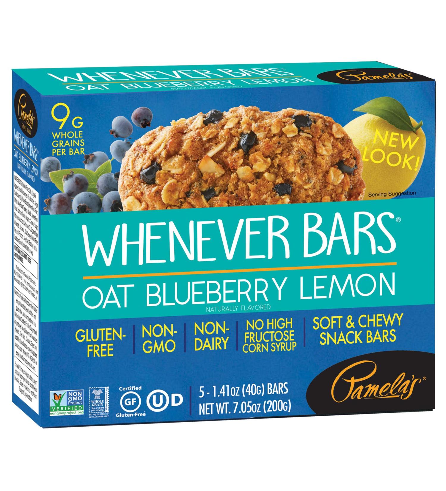 Pamela's Products Gluten-Free Whenever Bars - Blueberry Lemon, 5 Count - Buy Online on GoSupps.com