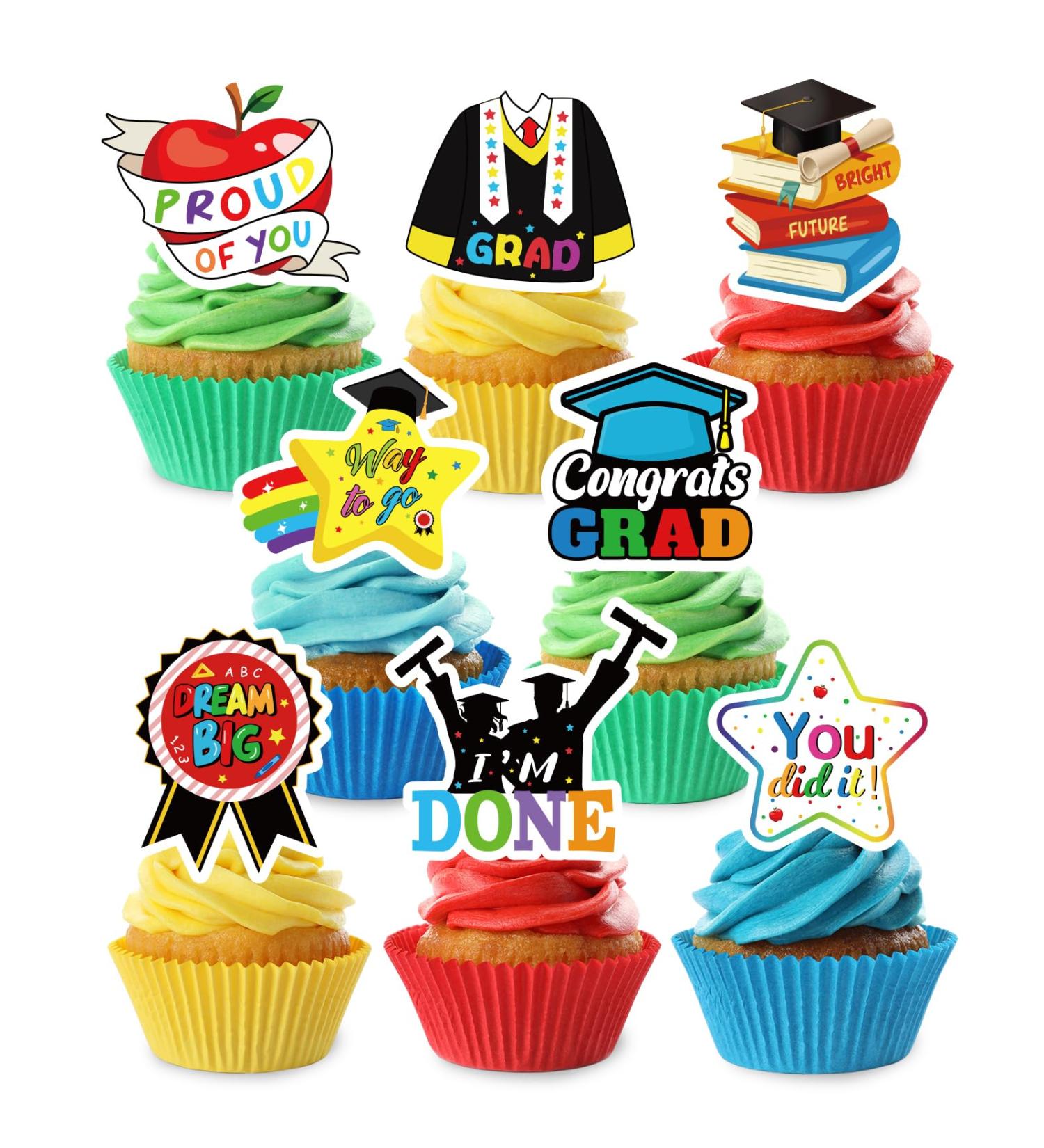 JarThenaAMCS 32Pcs Kindergarten Graduation Cupcake Toppers Class of 2024 Congrats Grad Cupcake Picks for Preschool Primary School Graduate Party Supplies 8 Designs - Buy Online on GoSupps.com