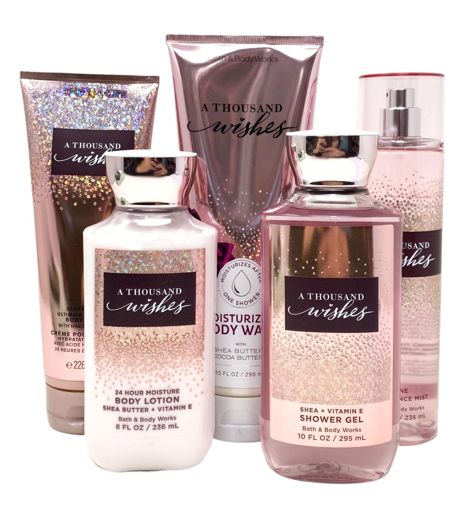 A THOUSAND WISHES 5 Piece Deluxe Gift Set - Includes Fine Fragrance Mist Ultimate Hydration Body Cream Moisturizing Body Wash Body Lotion and Shower Gel - Full Size - Buy Online on GoSupps.com