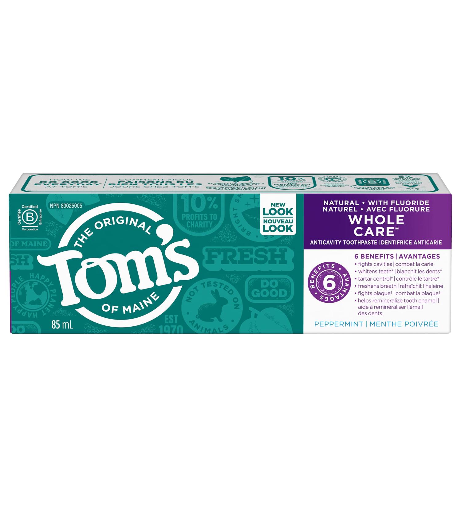 Buy Toms of Maine Whole Care Peppermint Toothpaste 85 ML - Natural Oral Care - International Shipping Available - Buy Online on GoSupps.com